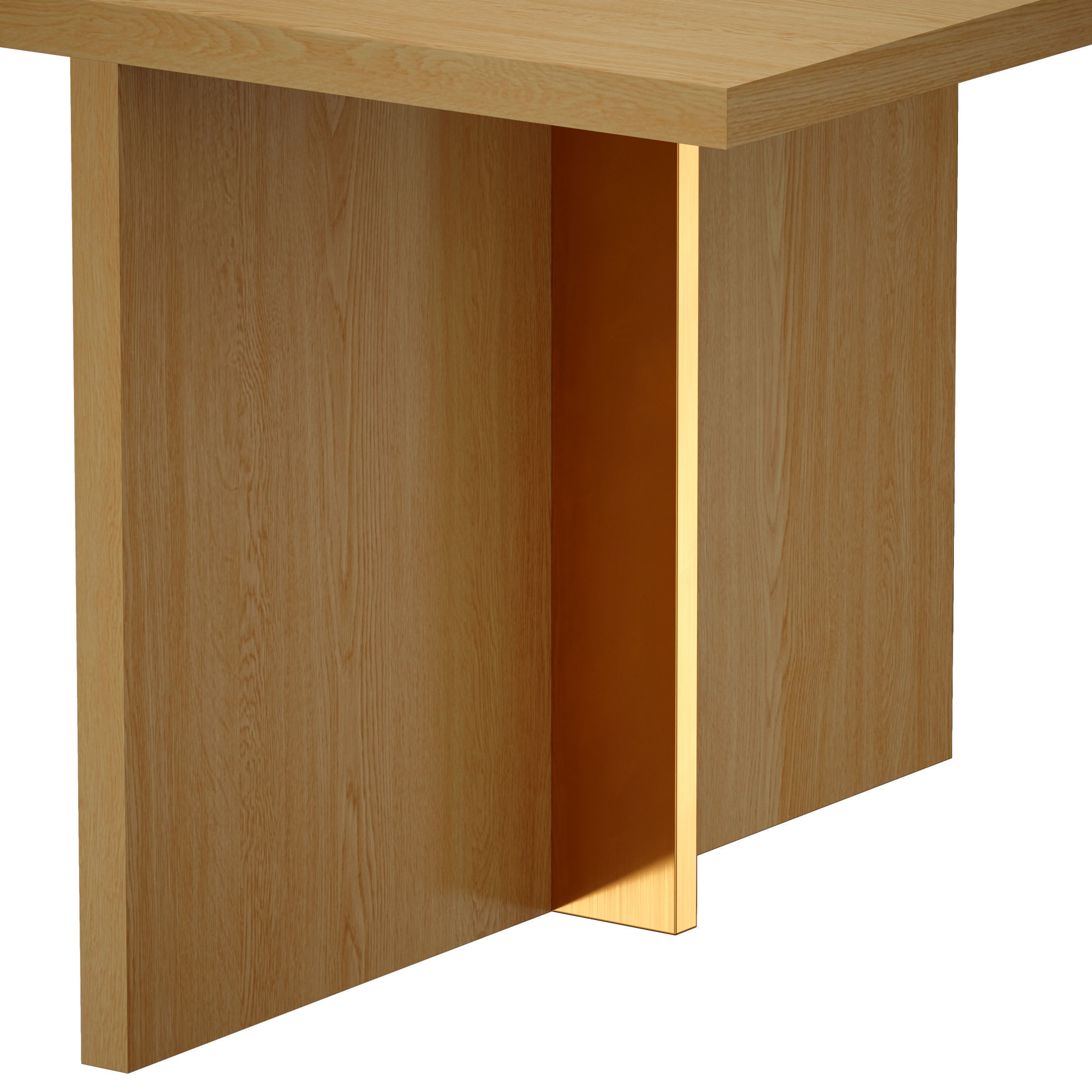 Paradox Natural Oak Dining Table Crate and Barrel 3D model_8