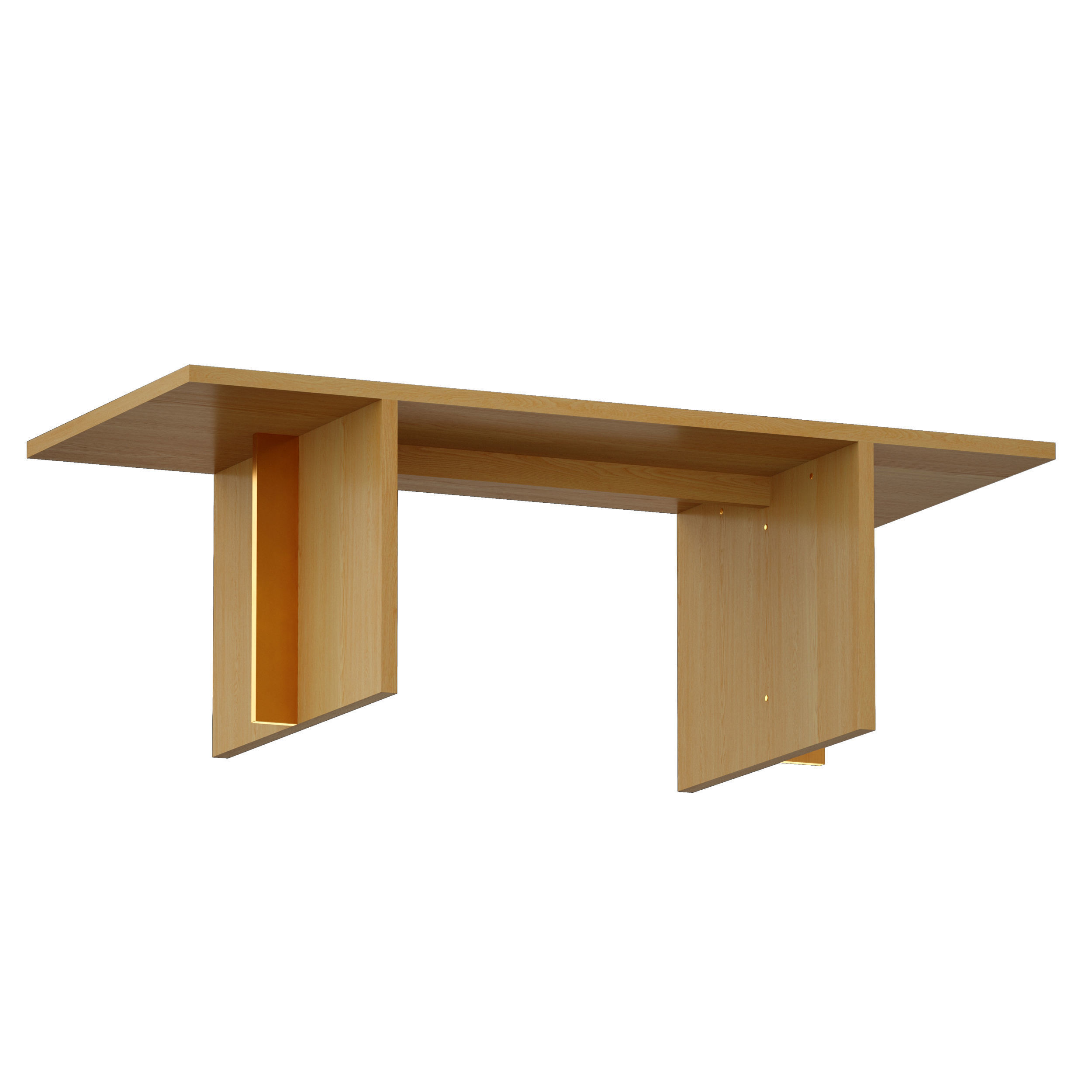 Paradox Natural Oak Dining Table Crate and Barrel 3D model_2