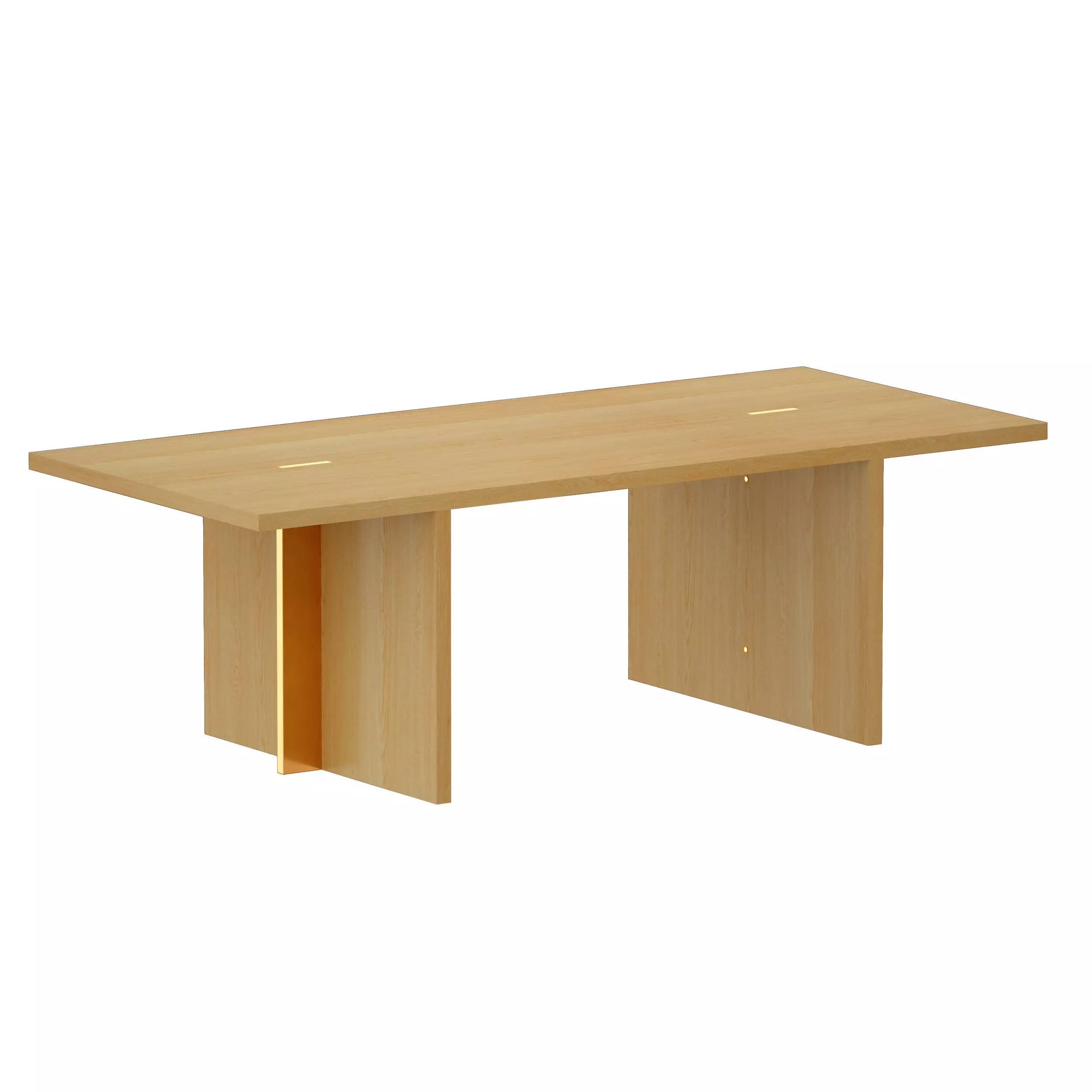 Paradox Natural Oak Dining Table Crate and Barrel 3D model_0