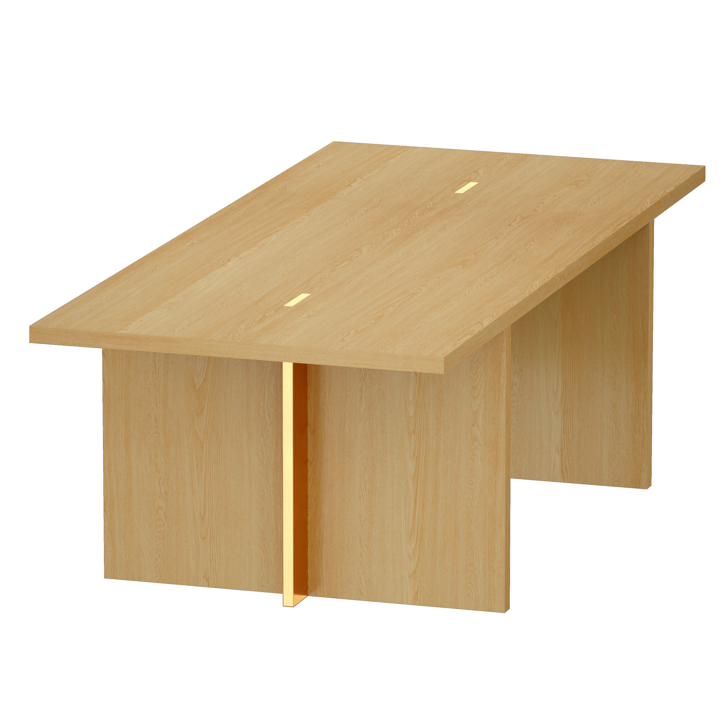 Paradox Natural Oak Dining Table Crate and Barrel 3D model_4