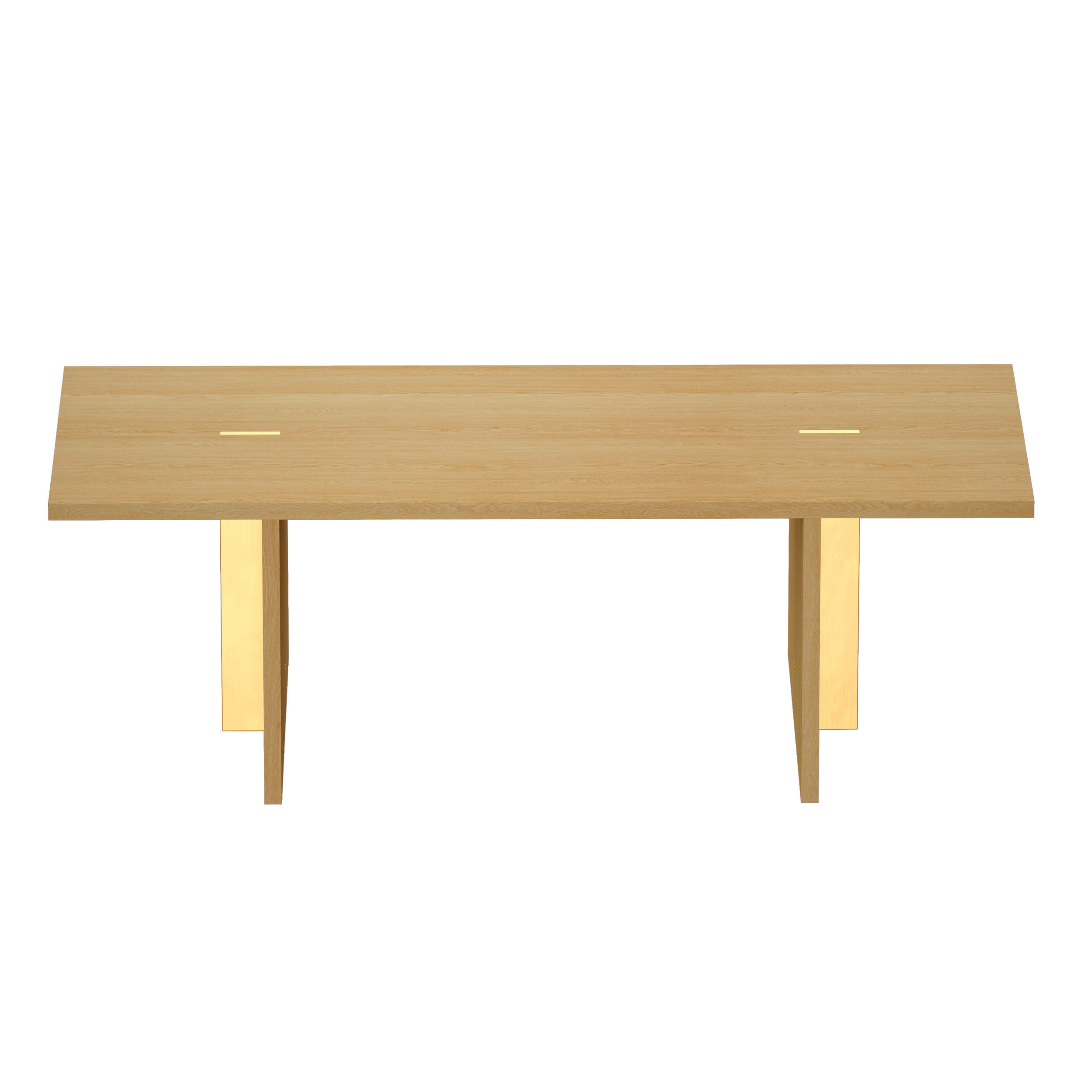 Paradox Natural Oak Dining Table Crate and Barrel 3D model_5