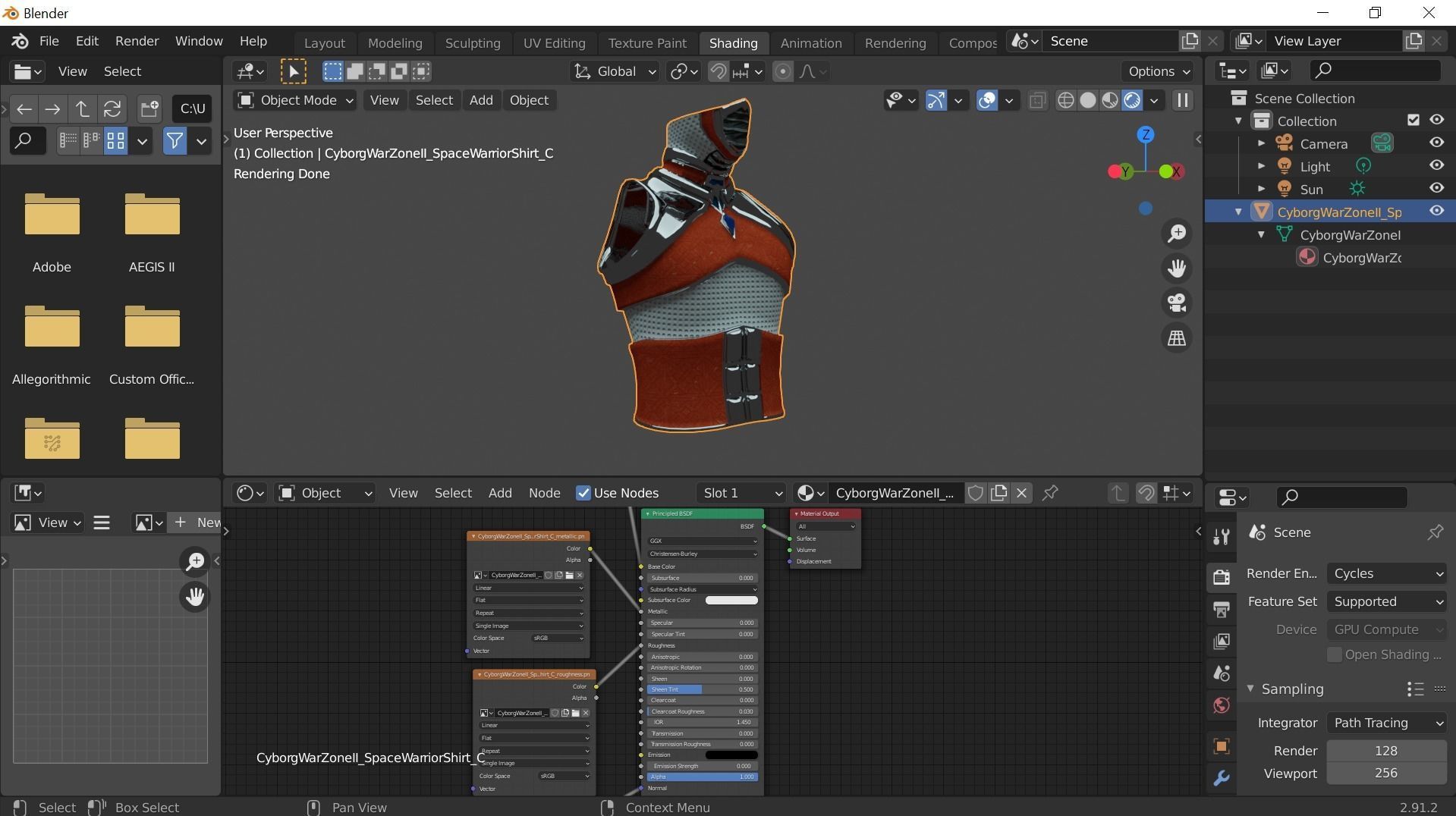 Cyborg Warzone - Space Warrior Shirt-C Low-poly 3D model_6