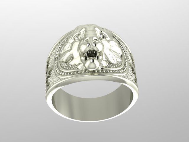 ring lion 3D print model_4