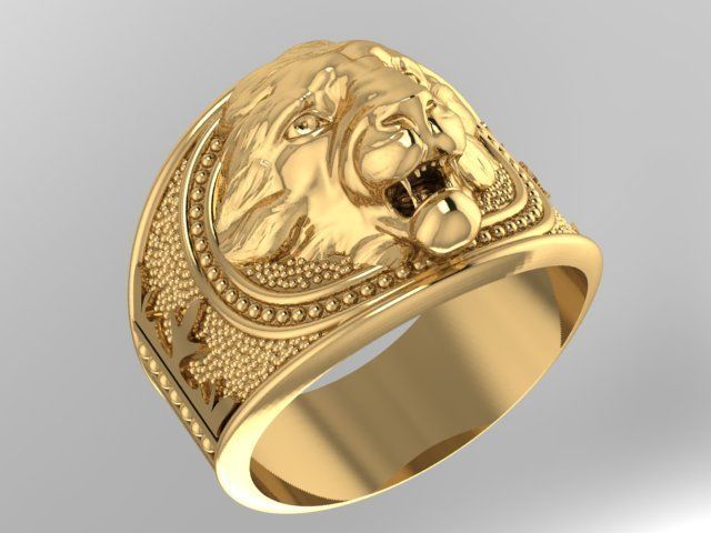 ring lion 3D print model_2