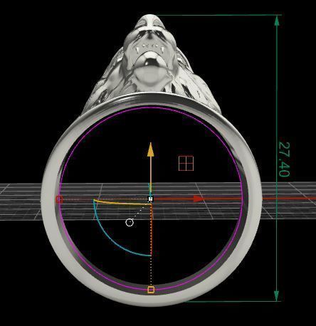 ring lion 3D print model_5