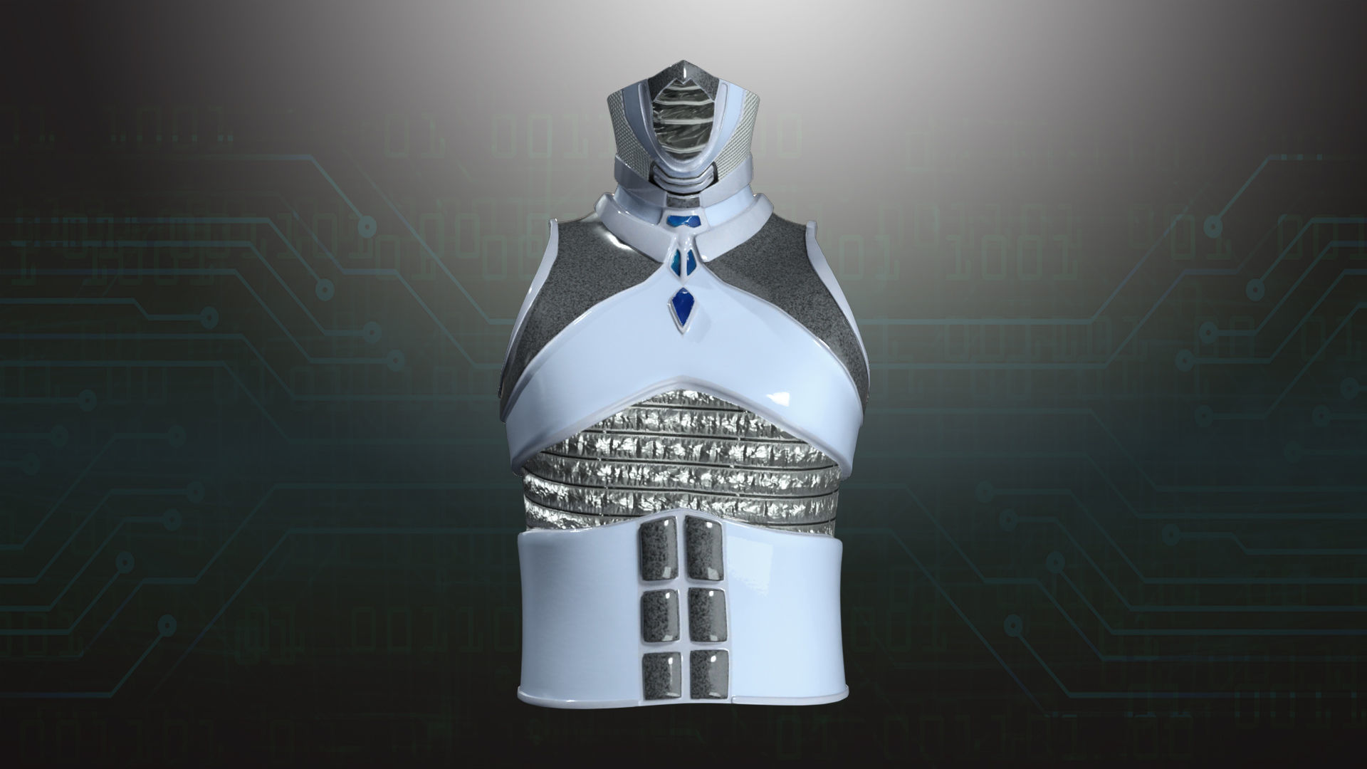 Cyborg Warzone - Space Warrior Shirt D Low-poly 3D model_1