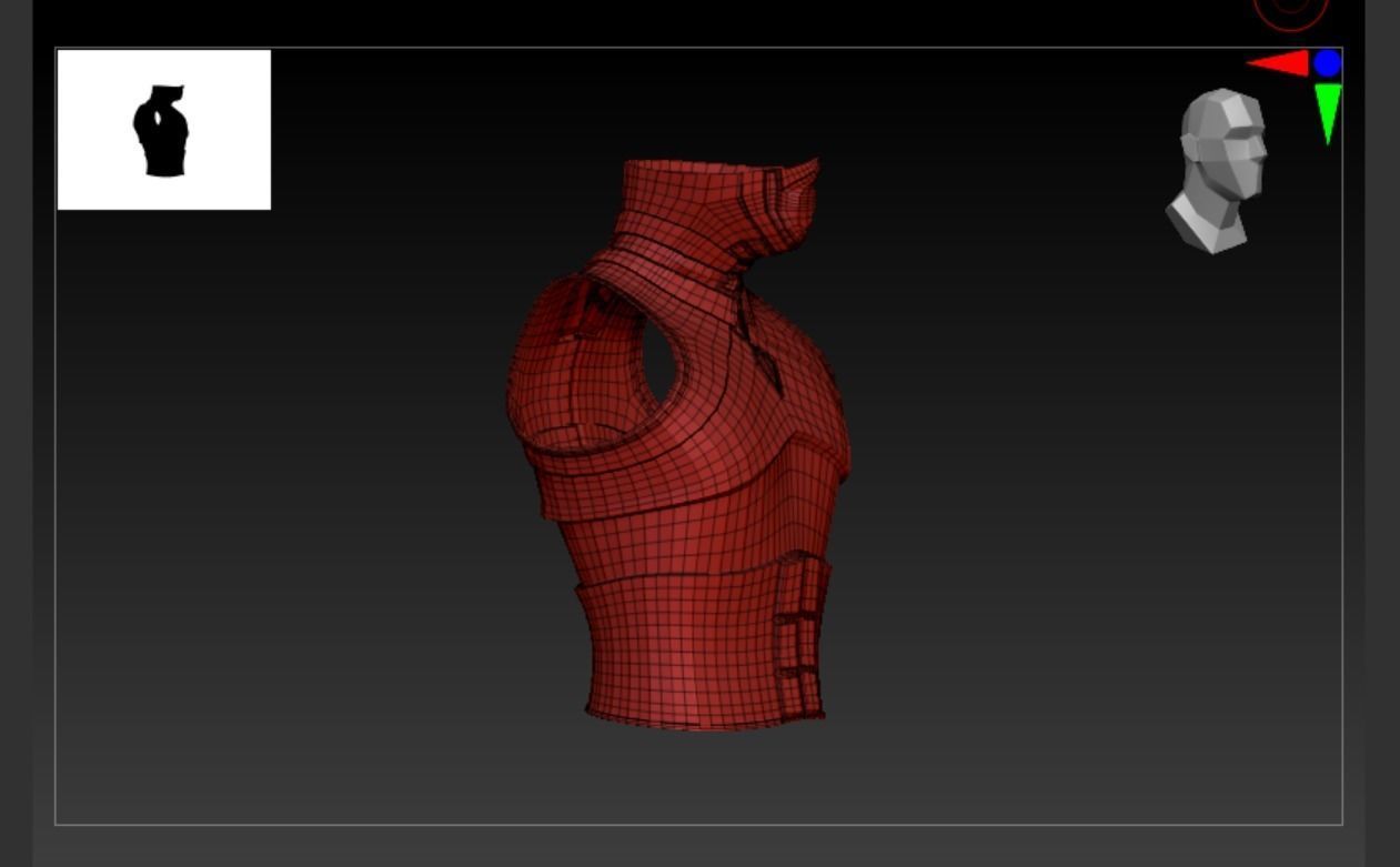 Cyborg Warzone - Space Warrior Shirt D Low-poly 3D model_6