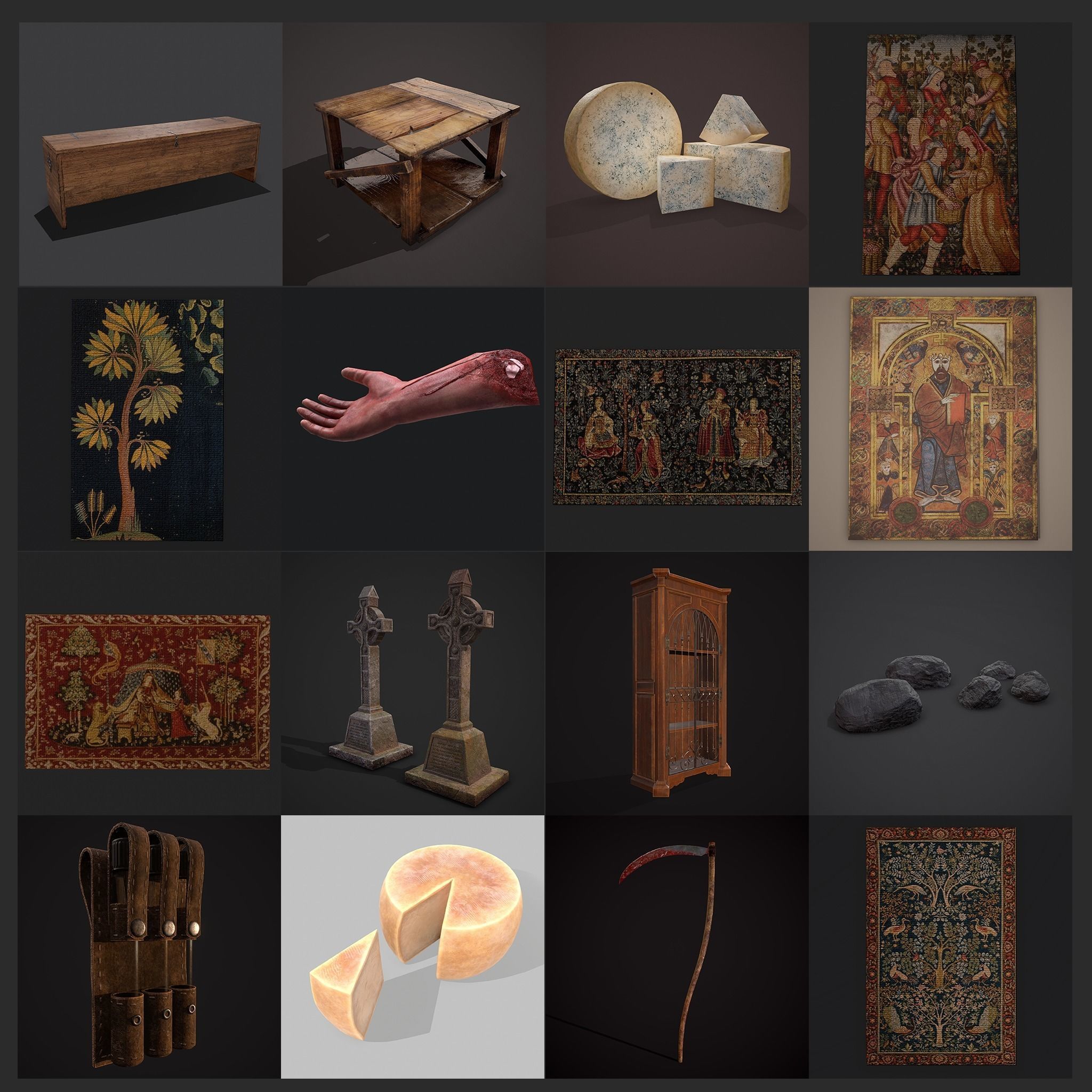 300 Medieval Props Pack 3D Model Collection_178