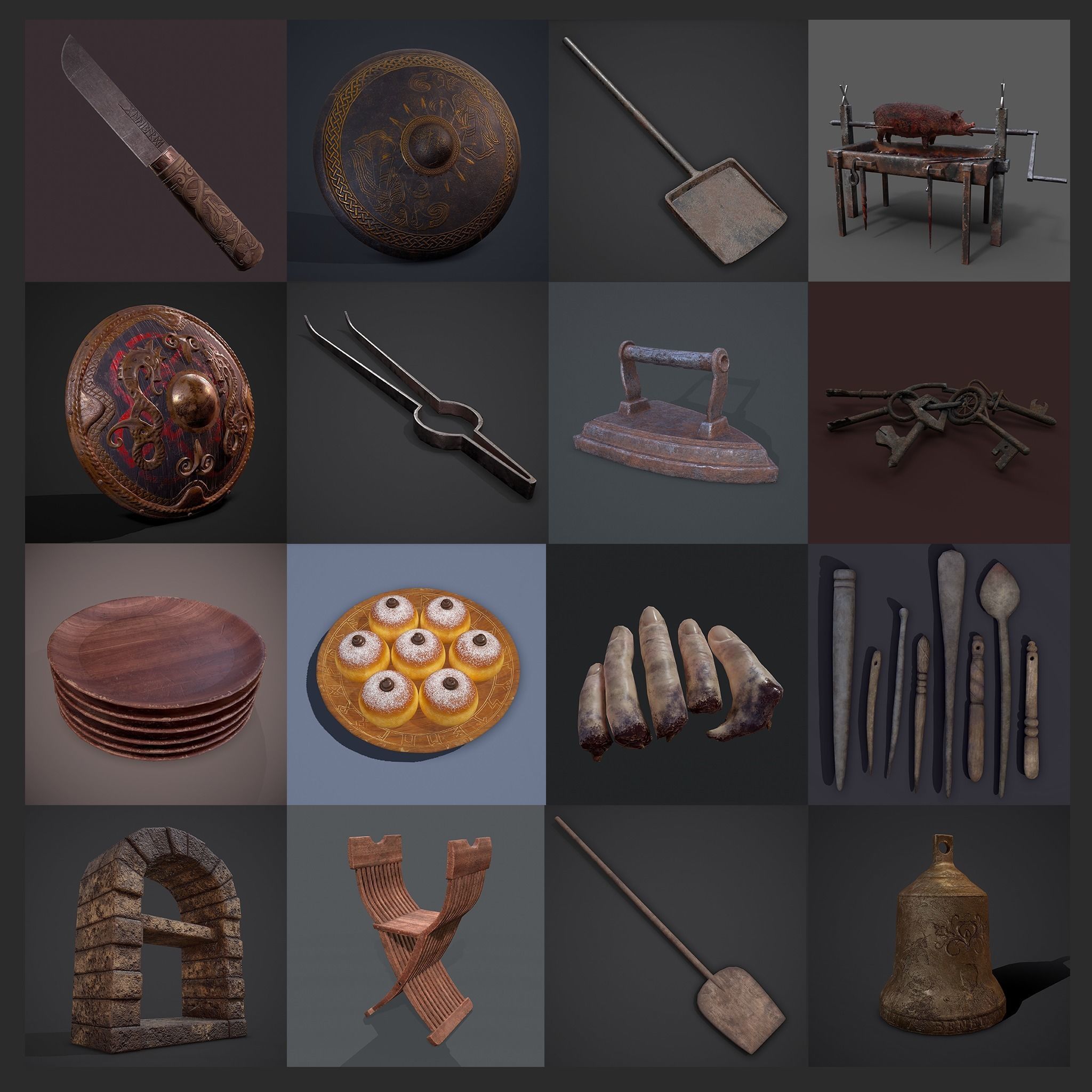 300 Medieval Props Pack 3D Model Collection_54