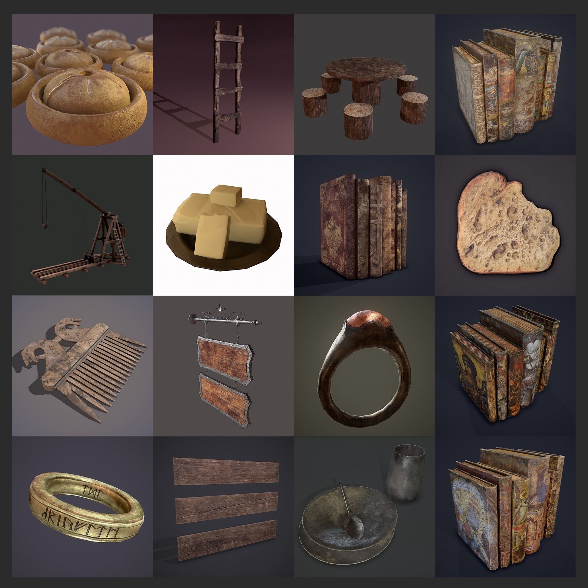 300 Medieval Props Pack 3D Model Collection_64