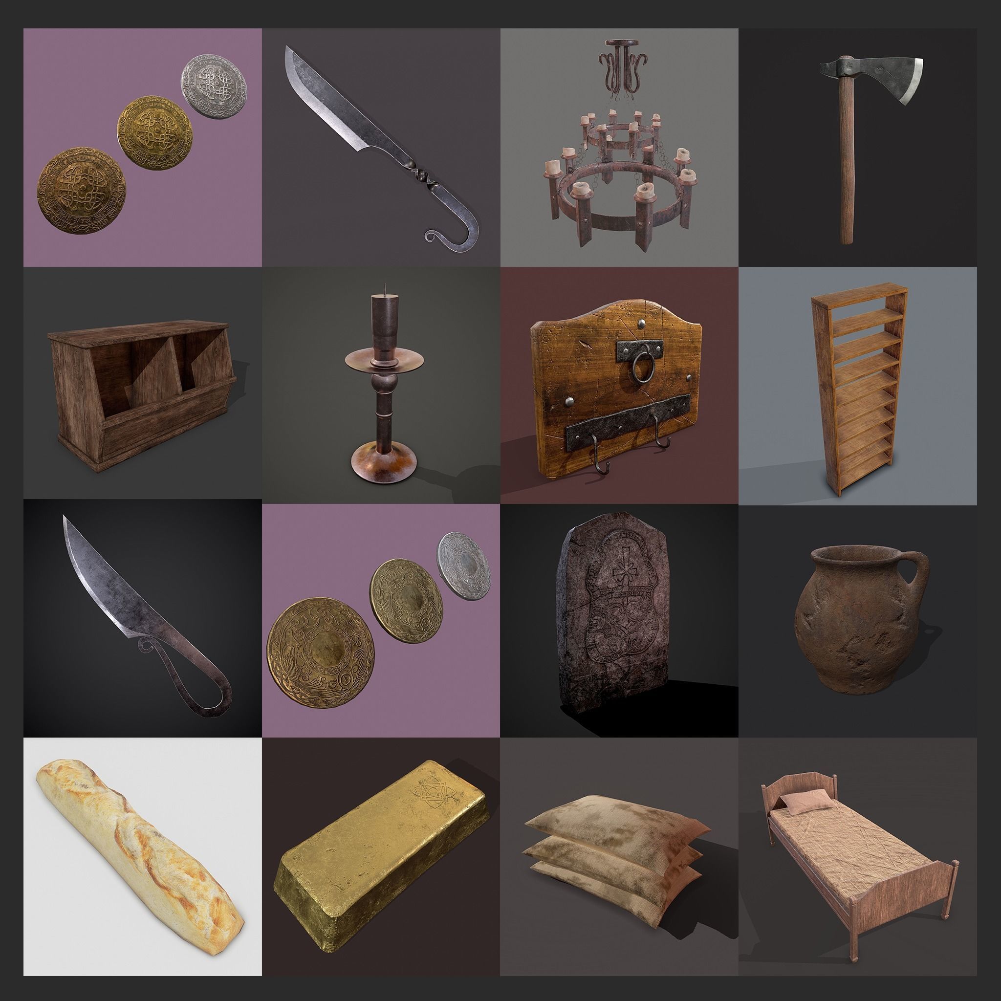 300 Medieval Props Pack 3D Model Collection_56