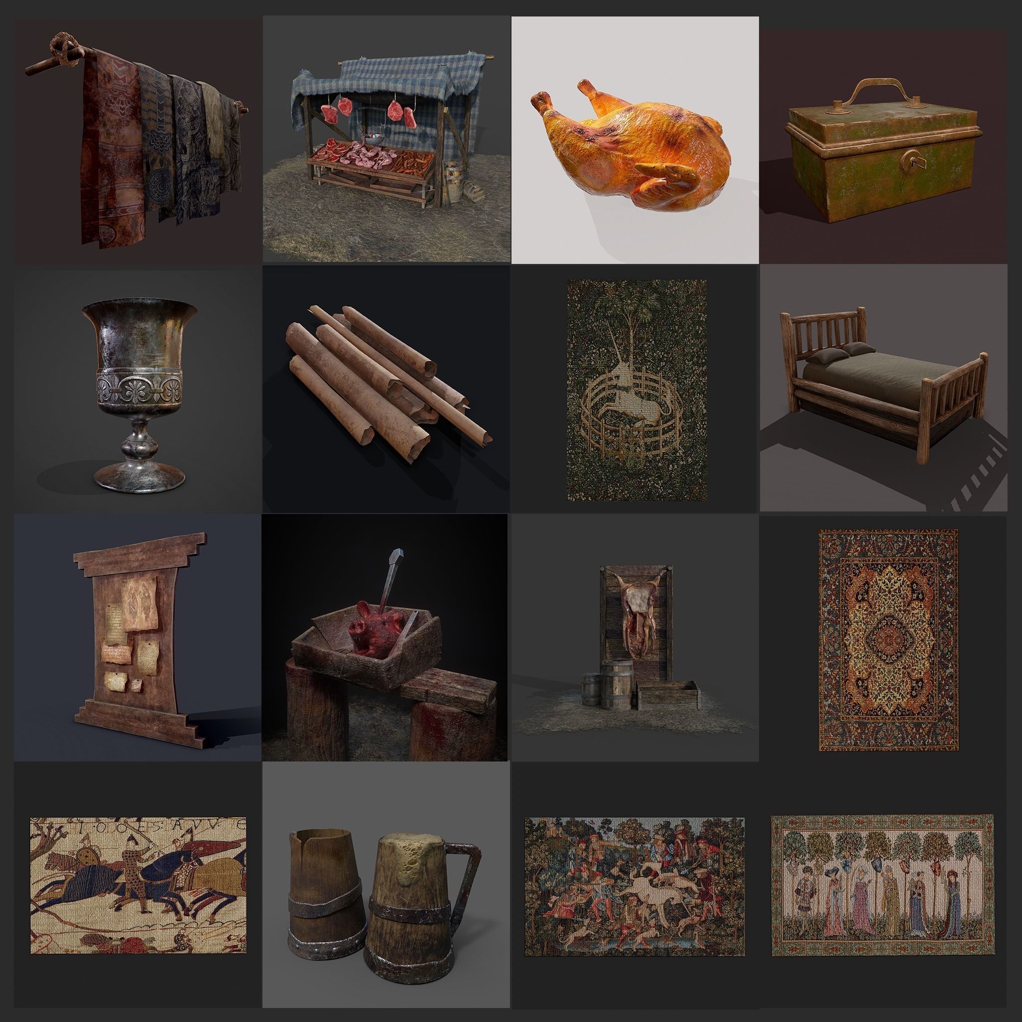 300 Medieval Props Pack 3D Model Collection_52