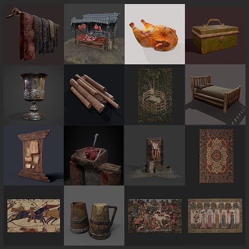 300 Medieval Props Pack 6