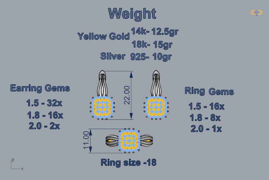 Ring and Earrings 142 3D print model_3