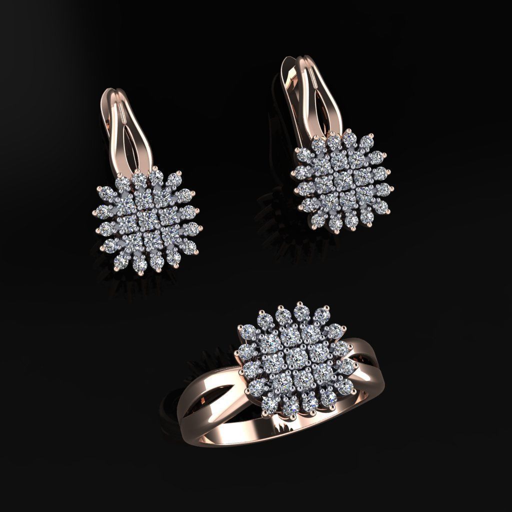 Ring and Earrings 142 3D print model_2