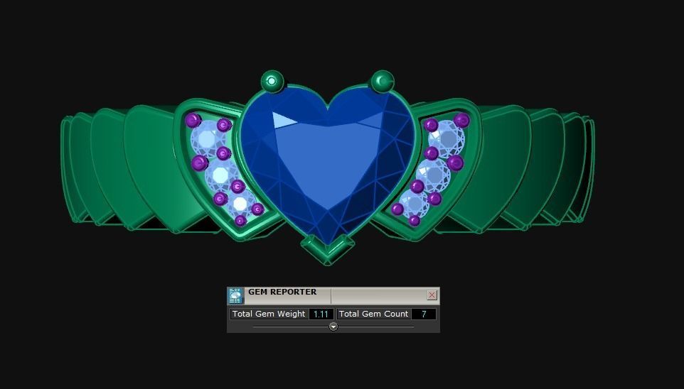 Diamond Jewelry Heart Ring 3D print model_3