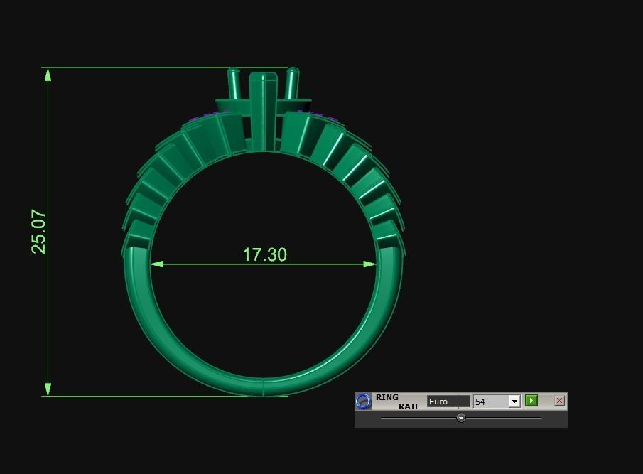 Diamond Jewelry Heart Ring 3D print model_5
