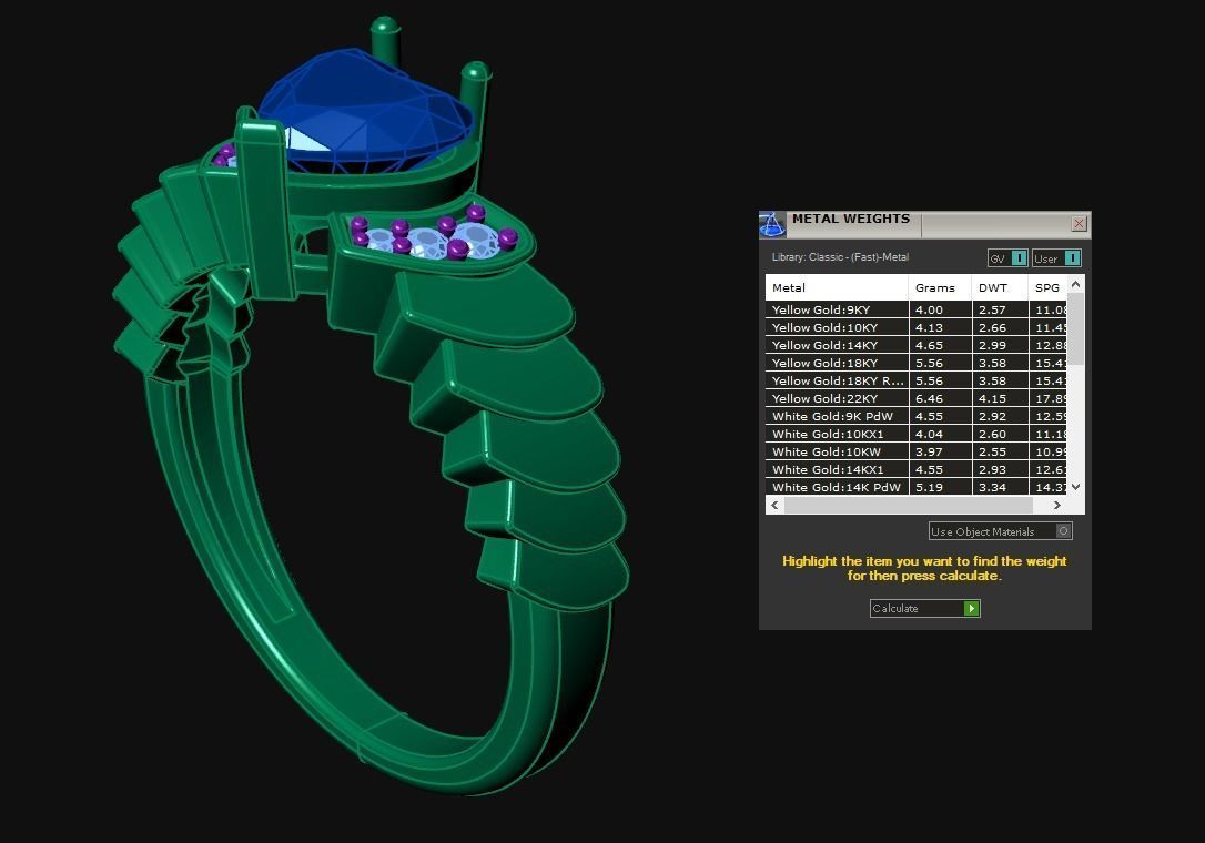 Diamond Jewelry Heart Ring 3D print model_7