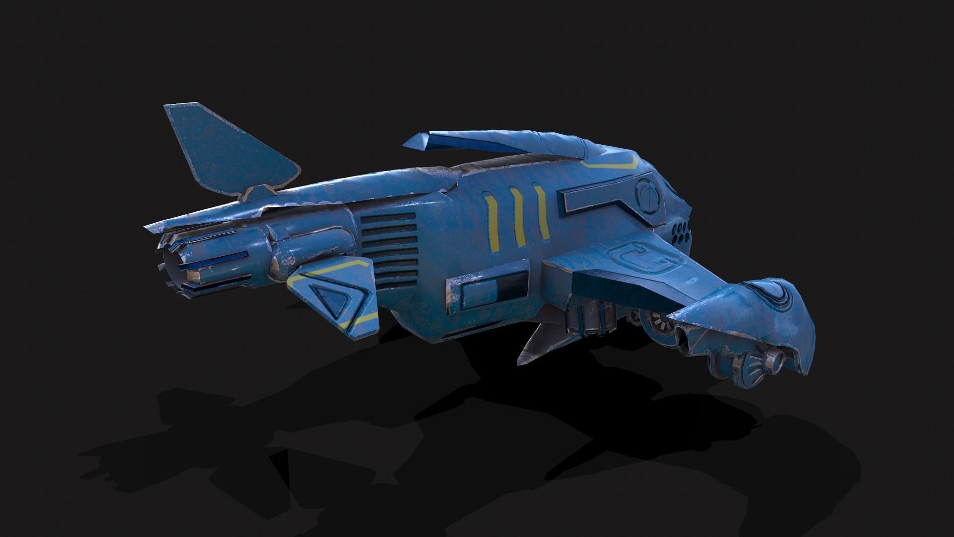 Scifi Drone Low-poly 3D model_6