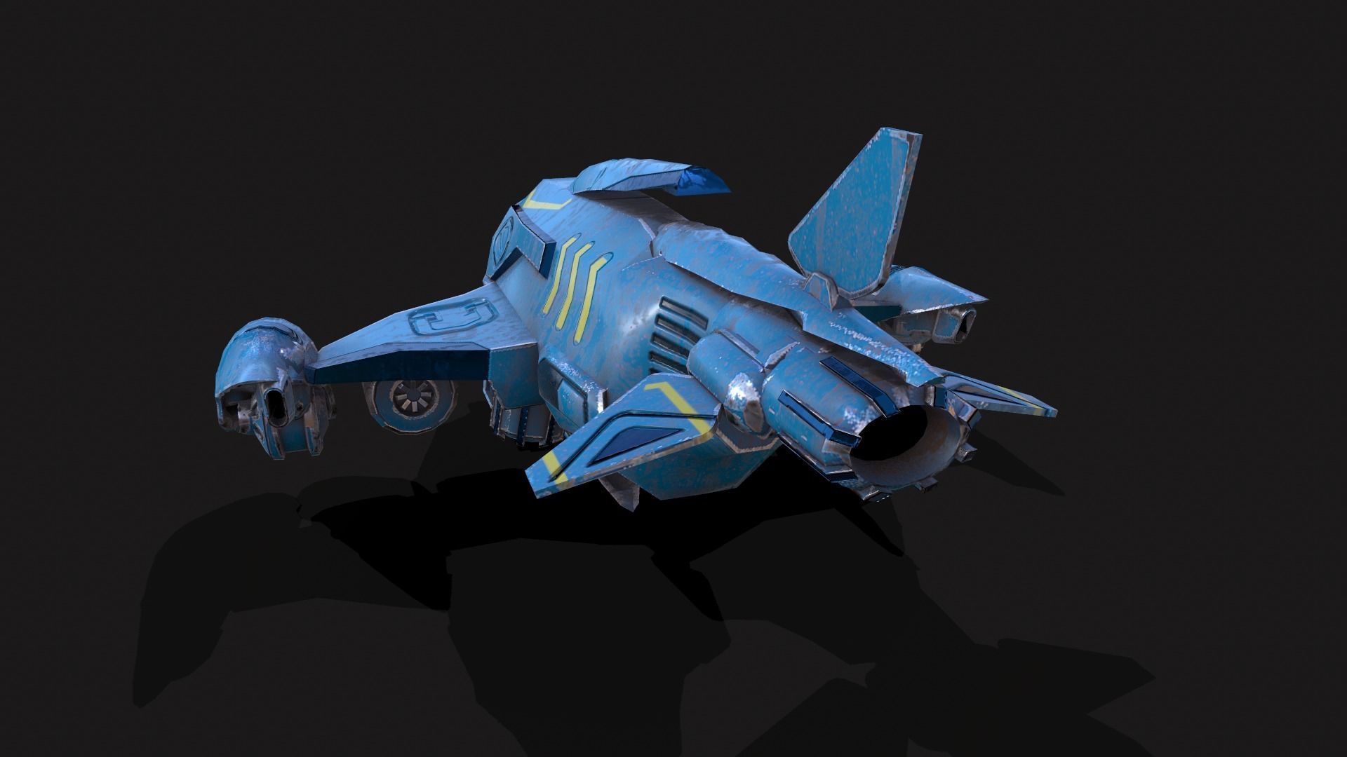 Scifi Drone Low-poly 3D model_5