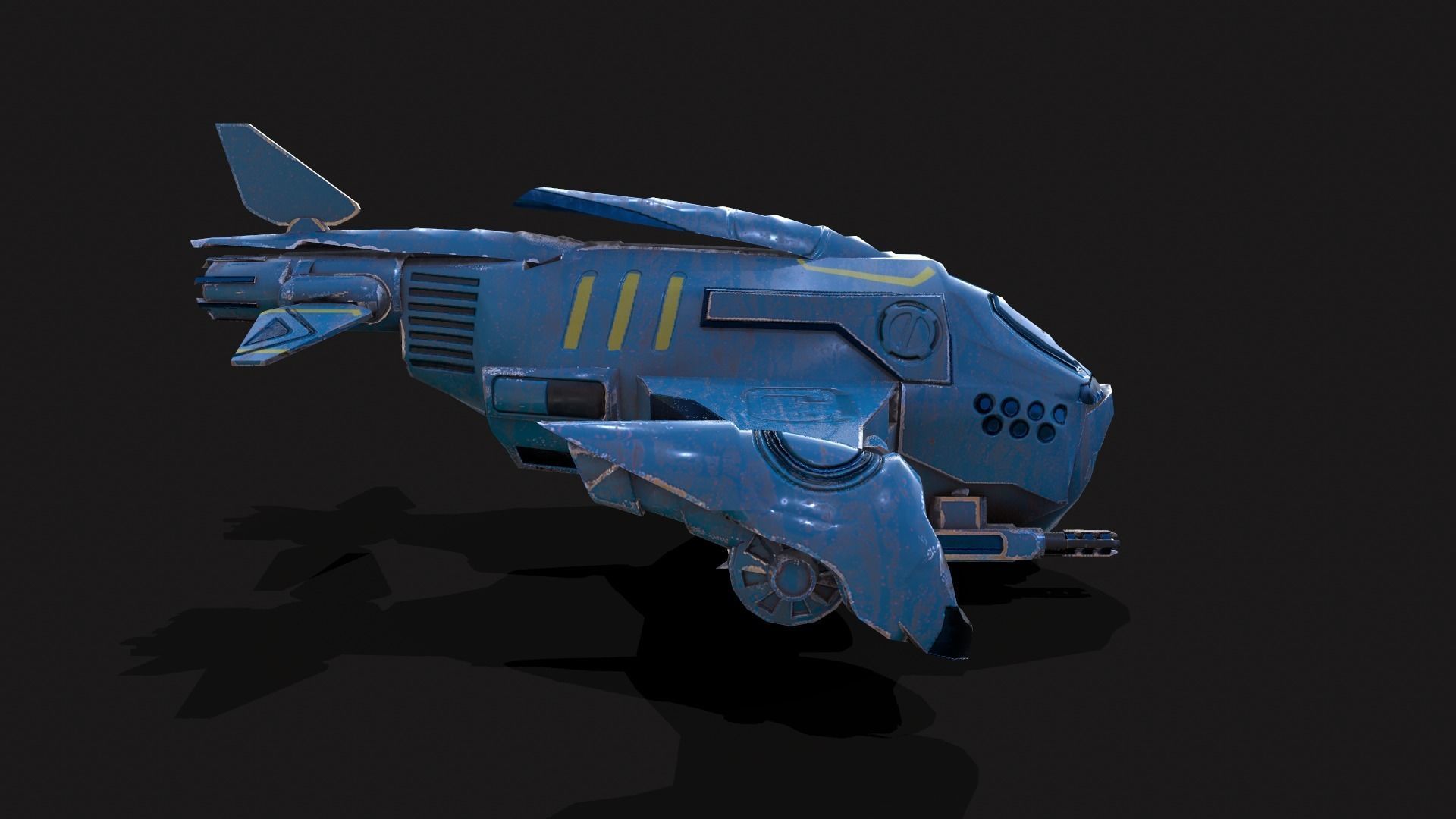 Scifi Drone Low-poly 3D model_3