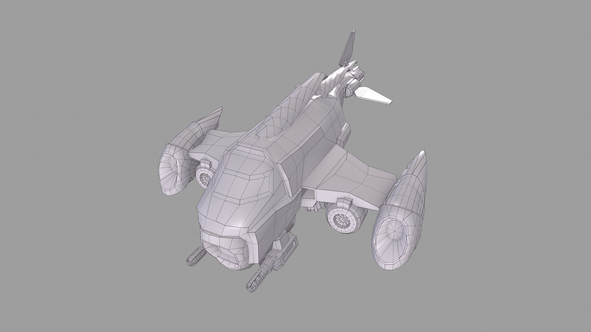 Scifi Drone Low-poly 3D model_9