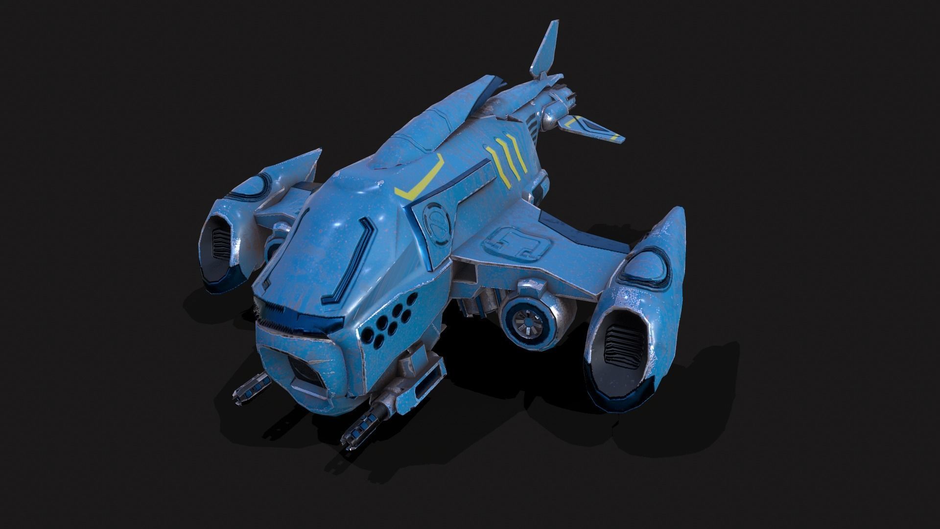 Scifi Drone Low-poly 3D model_1