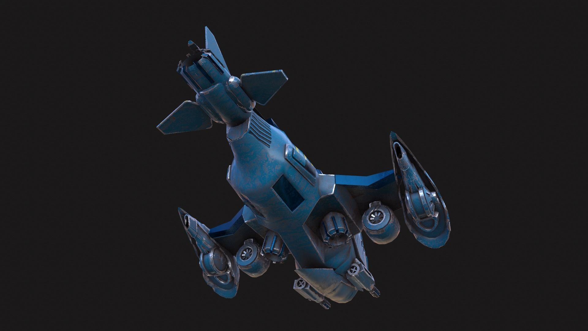 Scifi Drone Low-poly 3D model_7