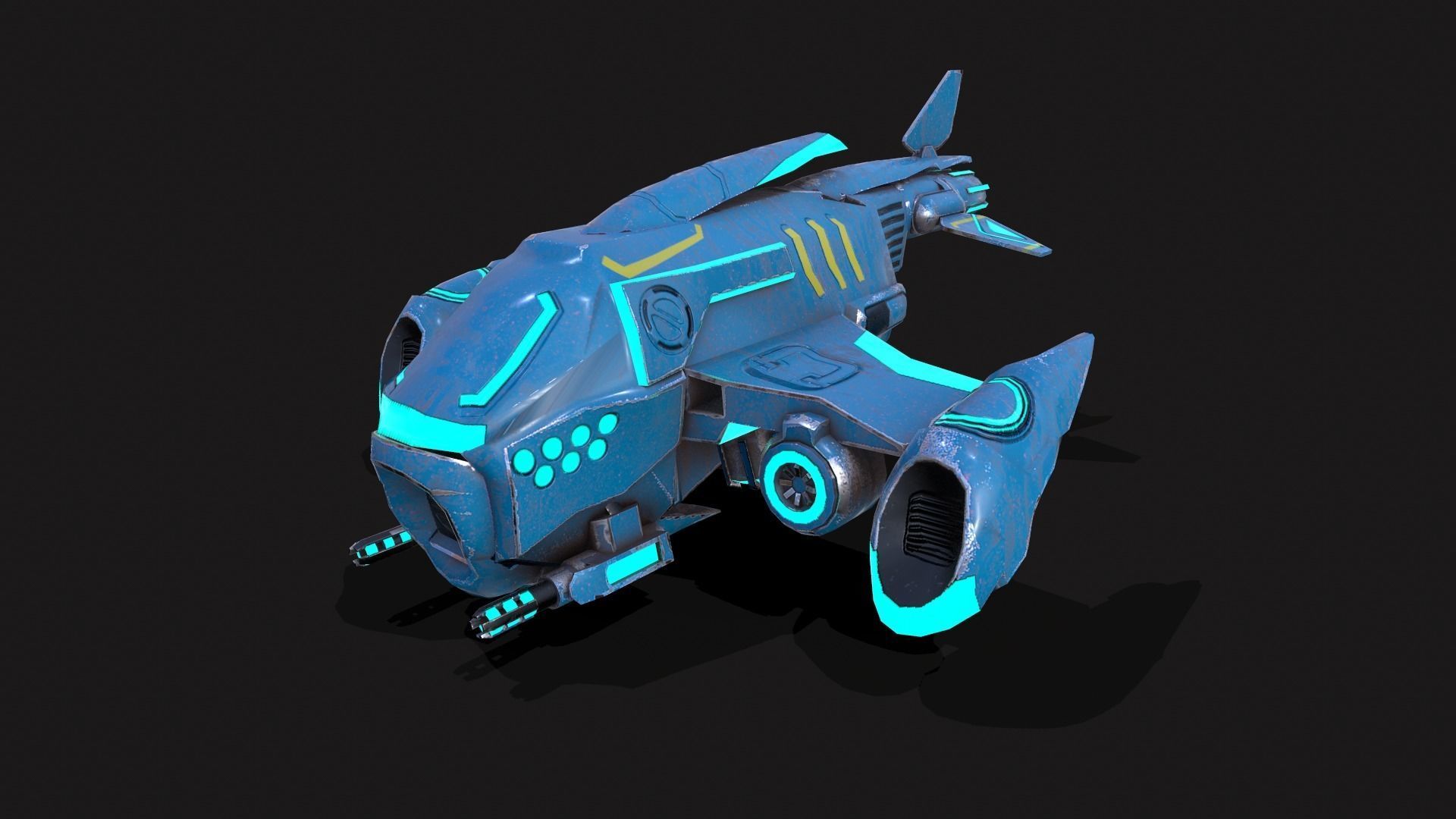 Scifi Drone Low-poly 3D model_4