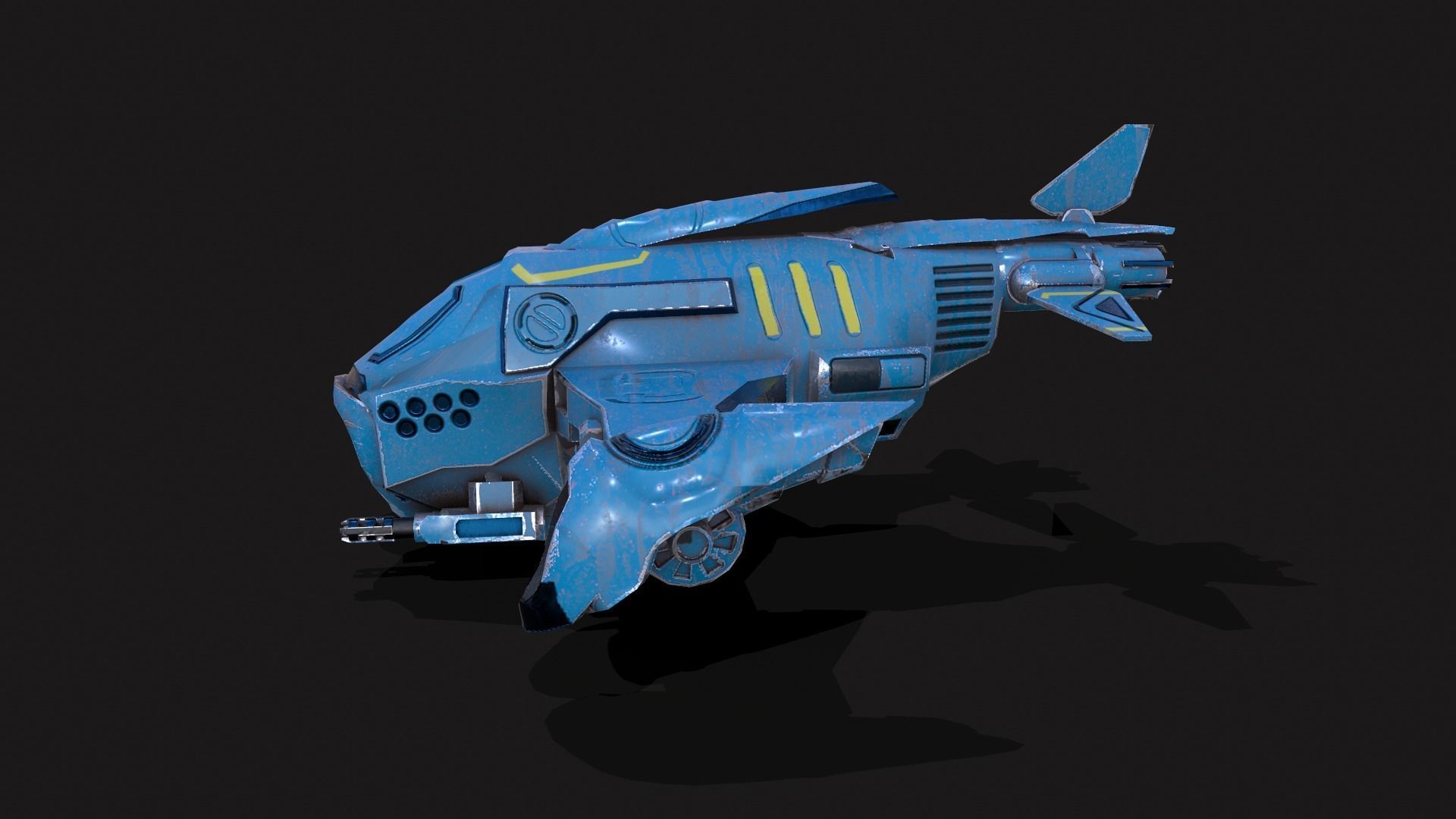Scifi Drone Low-poly 3D model_2