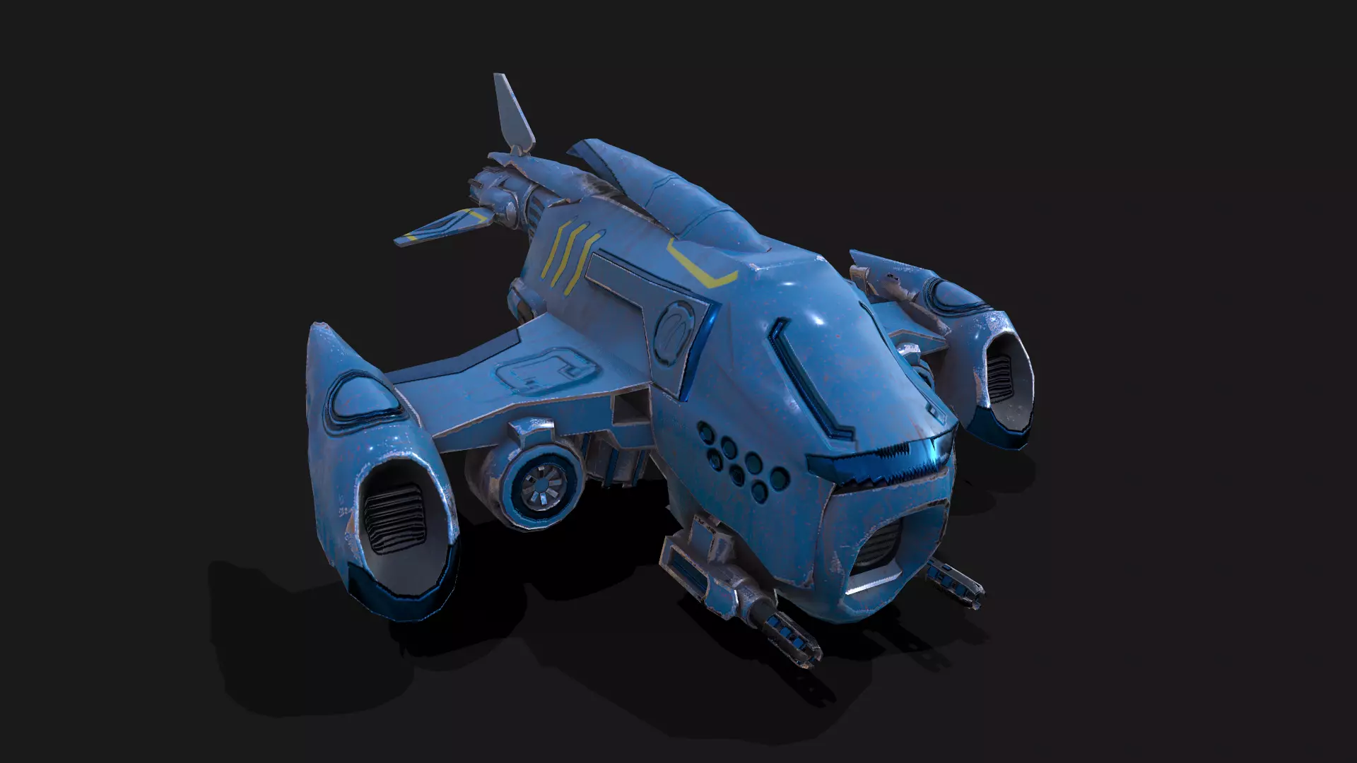 Scifi Drone Low-poly 3D model_0
