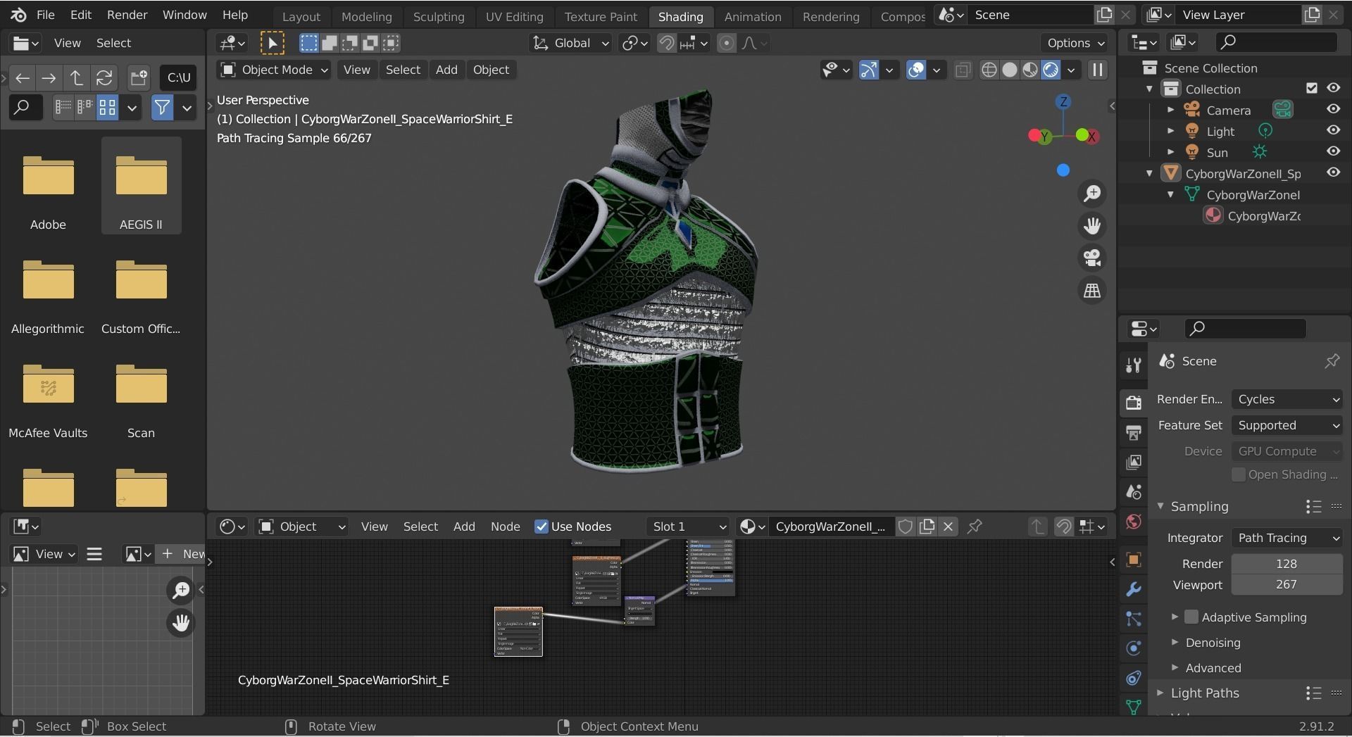 Cyborg Warzone - Space Warrior Shirt E Low-poly 3D model_6