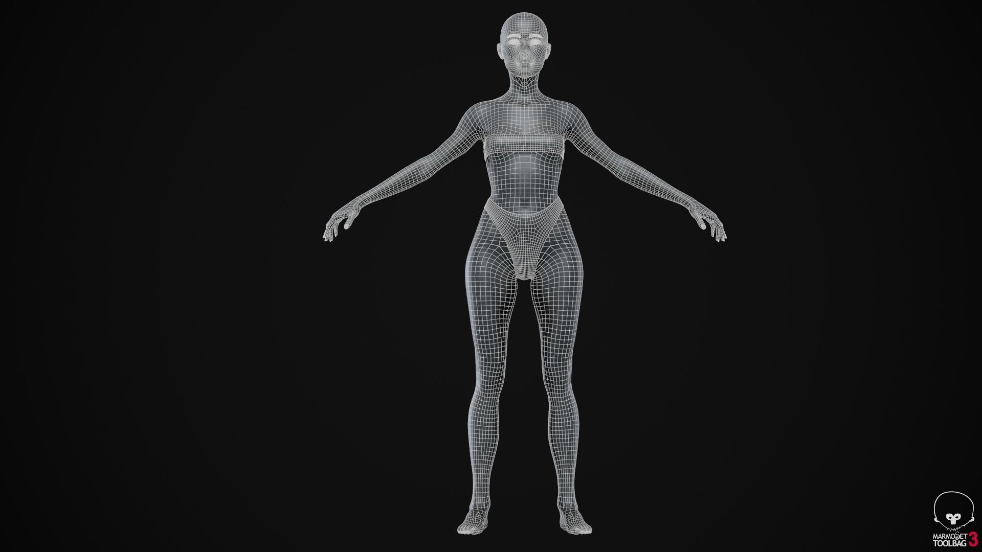 Woman body Low-poly 3D model_30