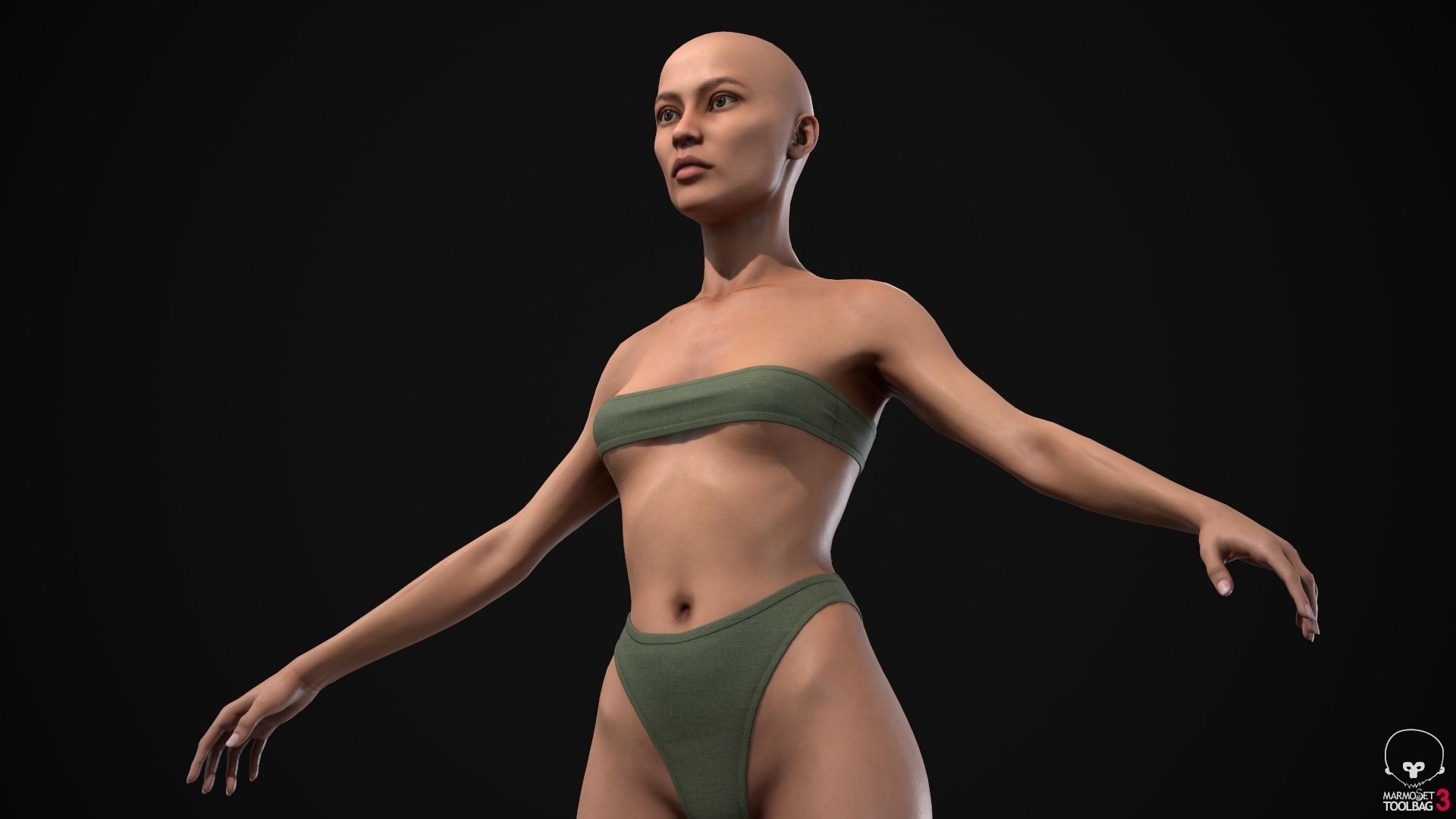 Woman body Low-poly 3D model_20
