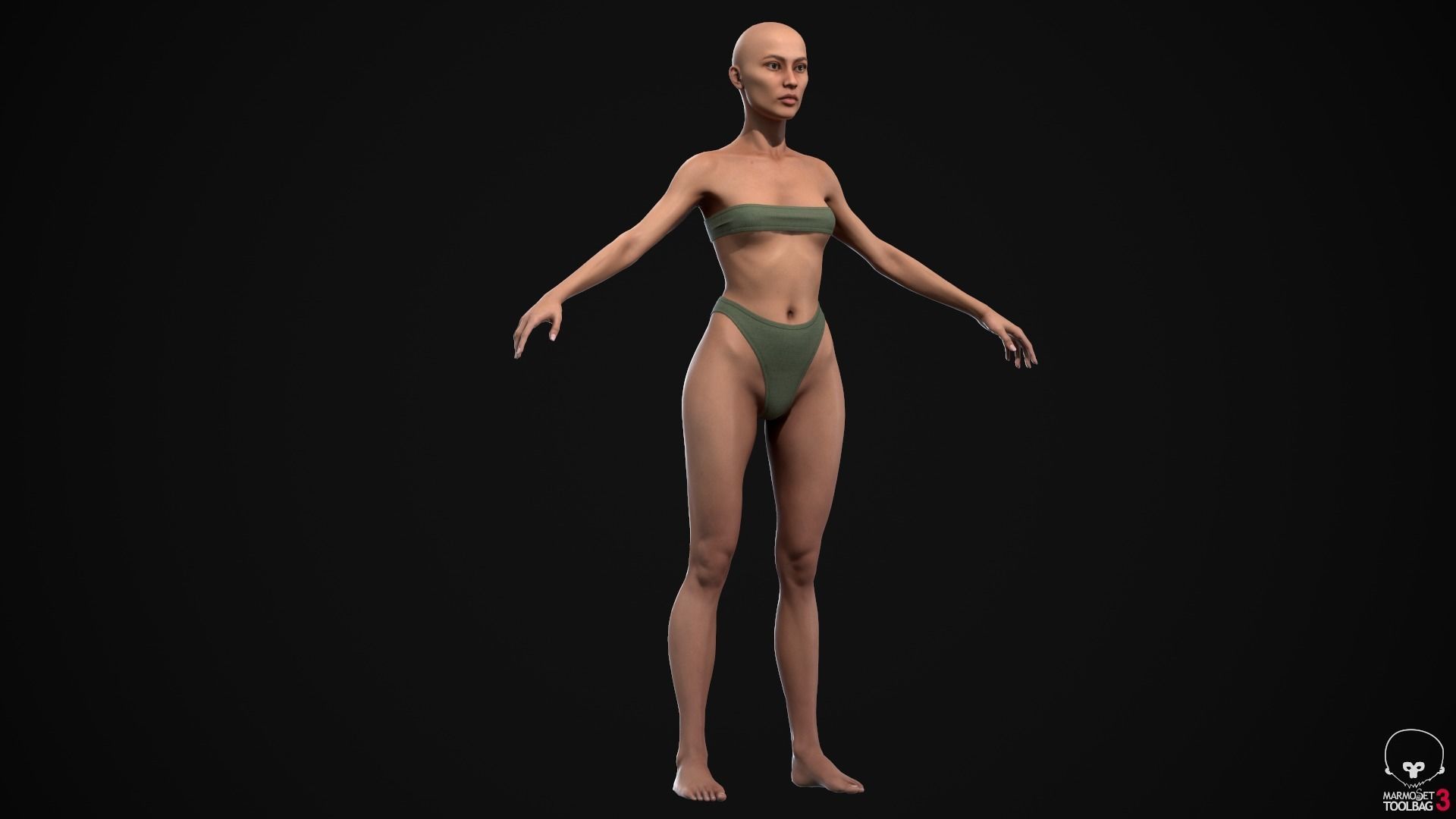 Woman body Low-poly 3D model_6