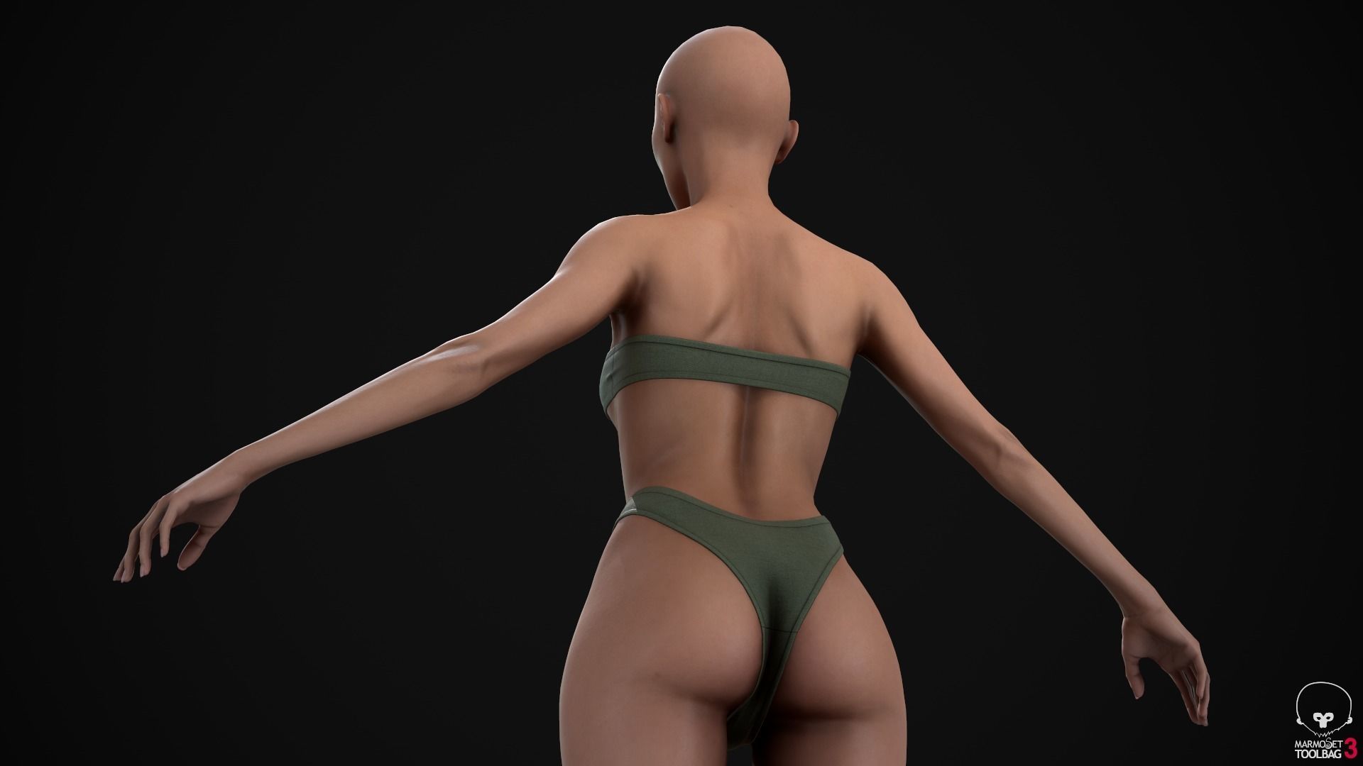 Woman body Low-poly 3D model_21