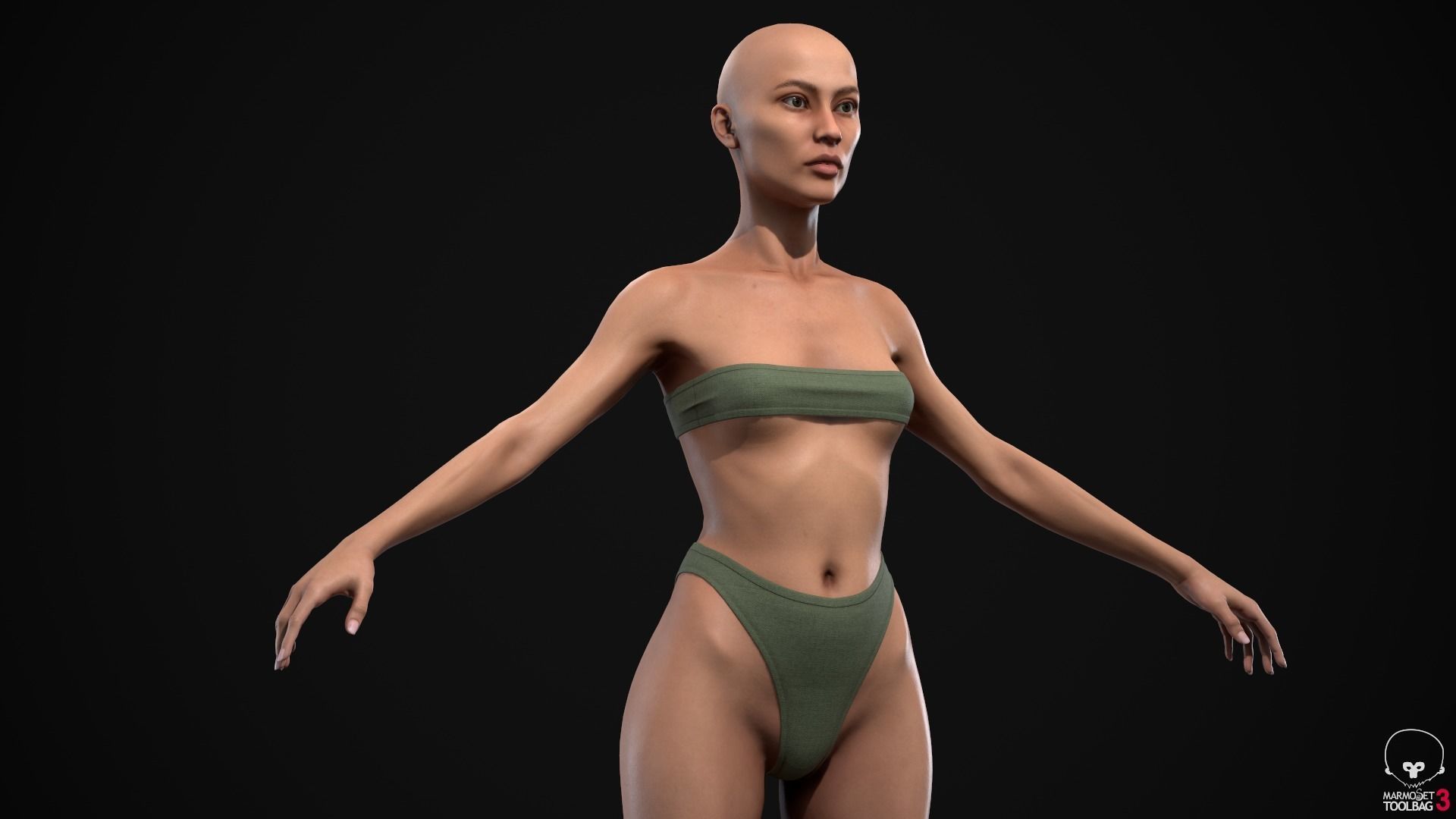 Woman body Low-poly 3D model_15