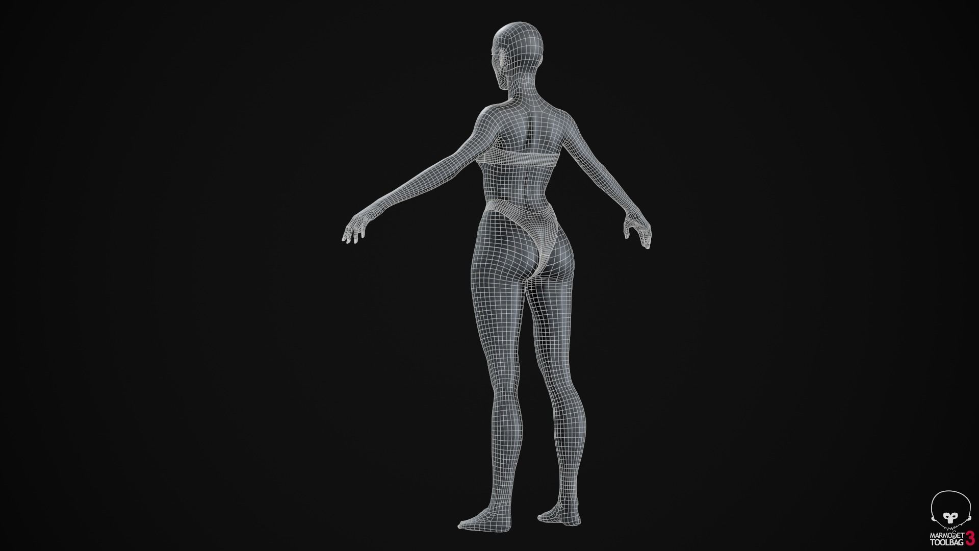 Woman body Low-poly 3D model_33