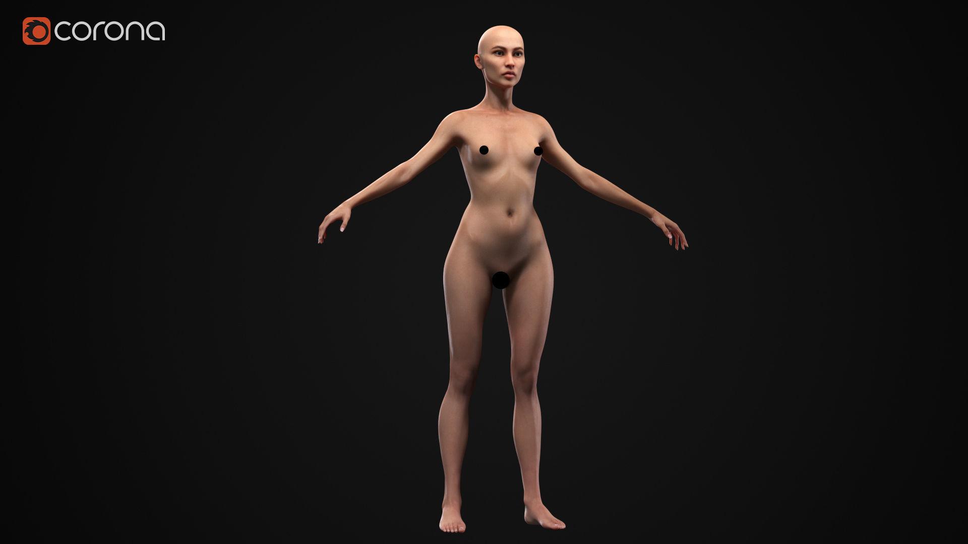 Woman body Low-poly 3D model_3