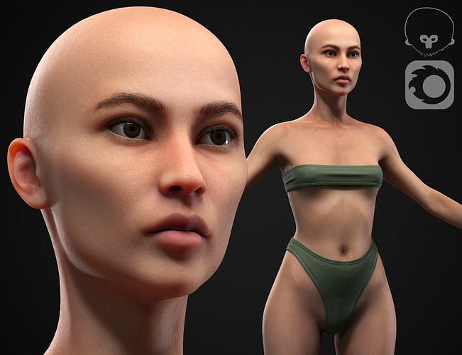 Woman body Low-poly 3D model
