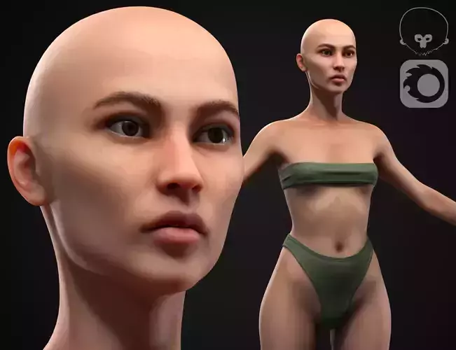 Woman body Low-poly 3D model