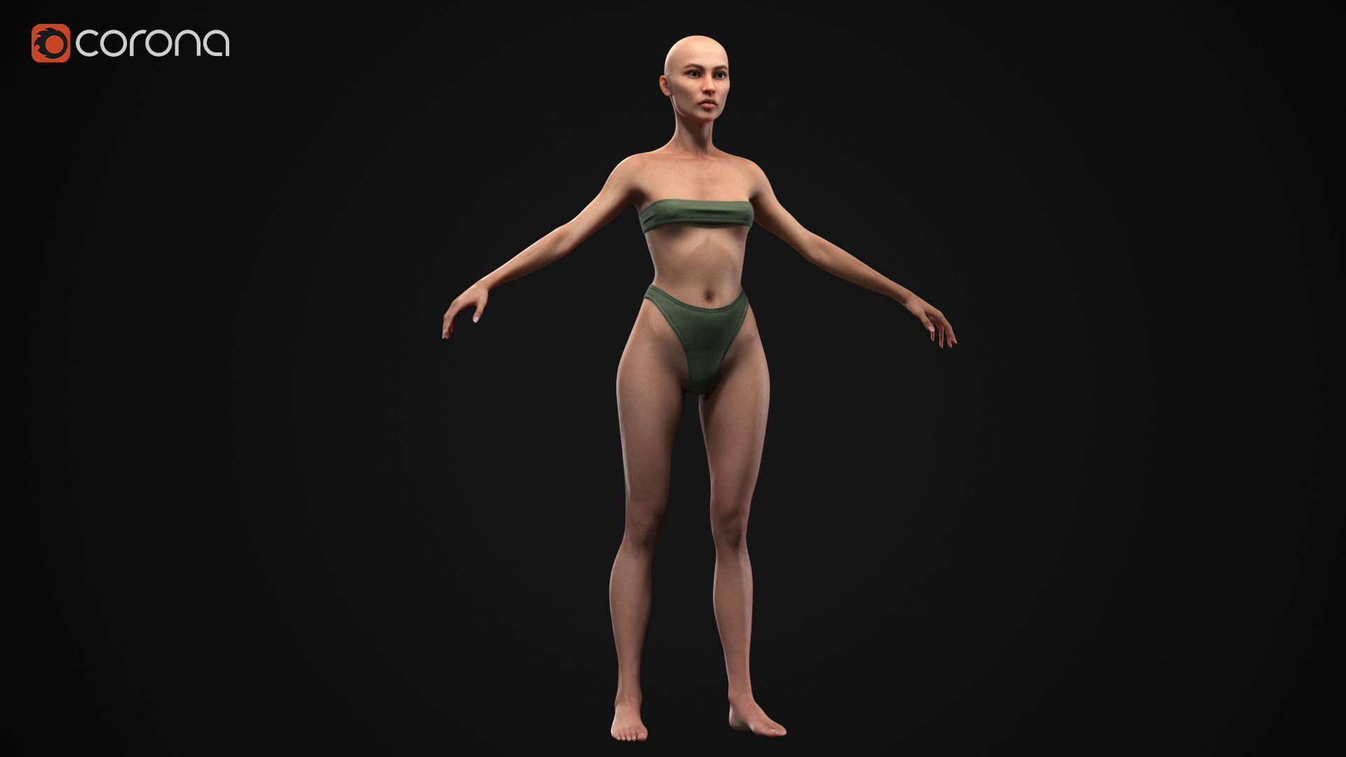 Woman body Low-poly 3D model_2