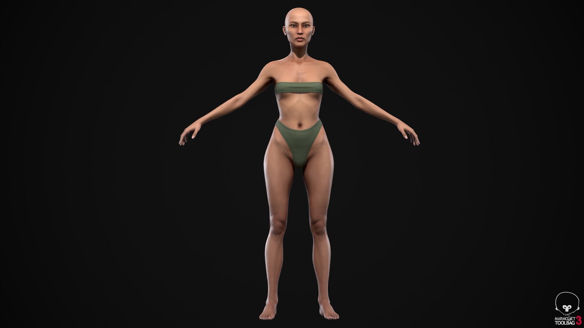 Woman body Low-poly 3D model_8