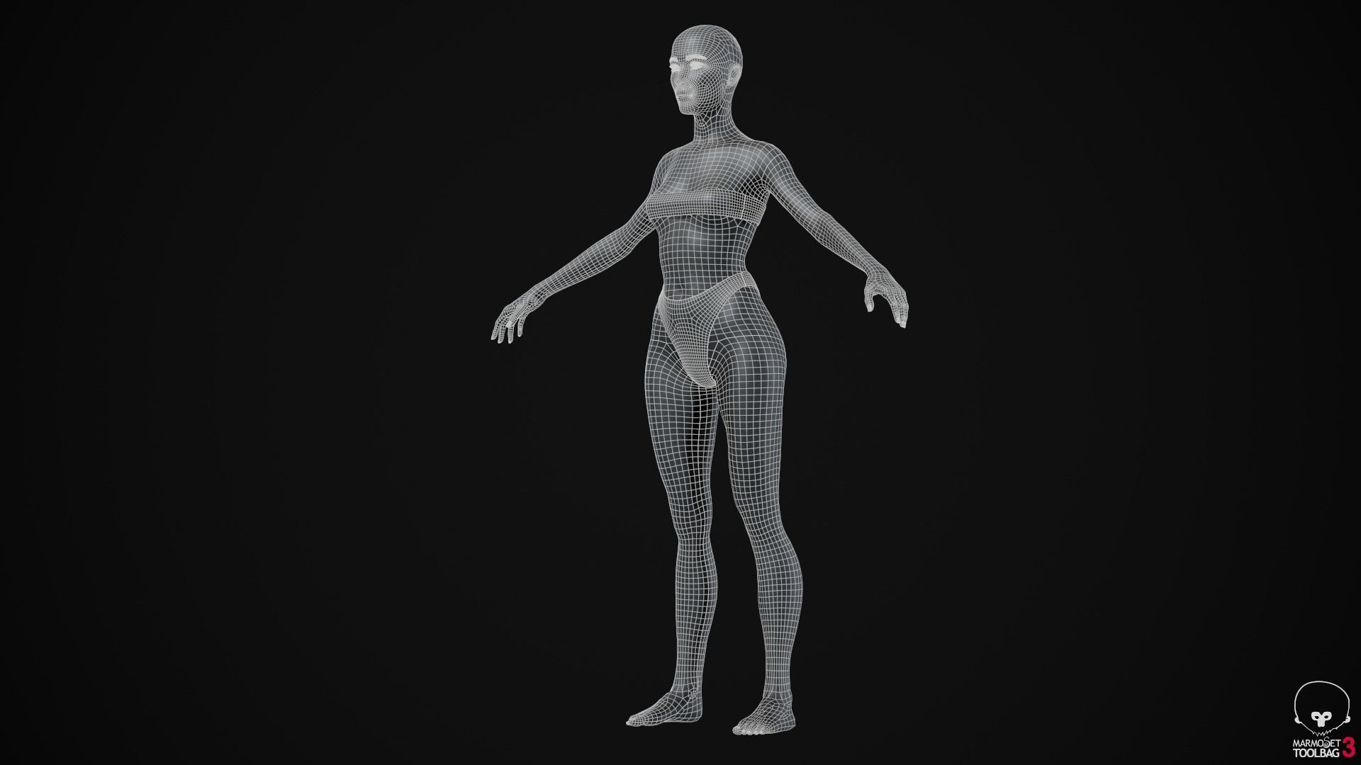 Woman body Low-poly 3D model_32