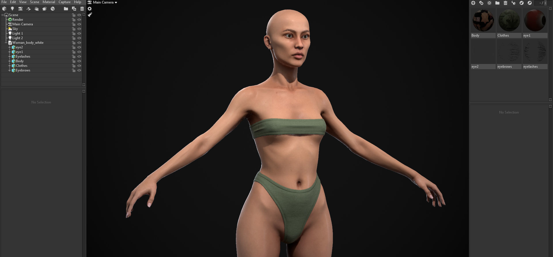 Woman body Low-poly 3D model_36