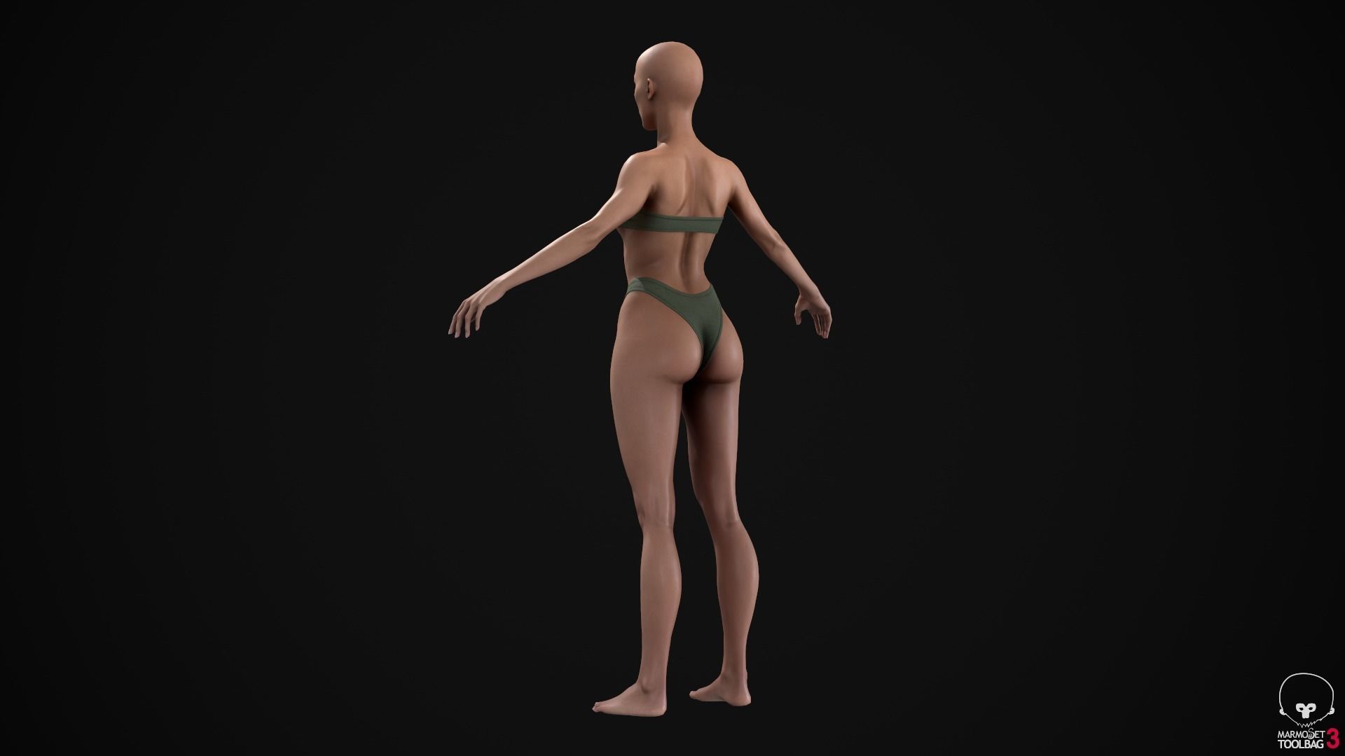 Woman body Low-poly 3D model_12