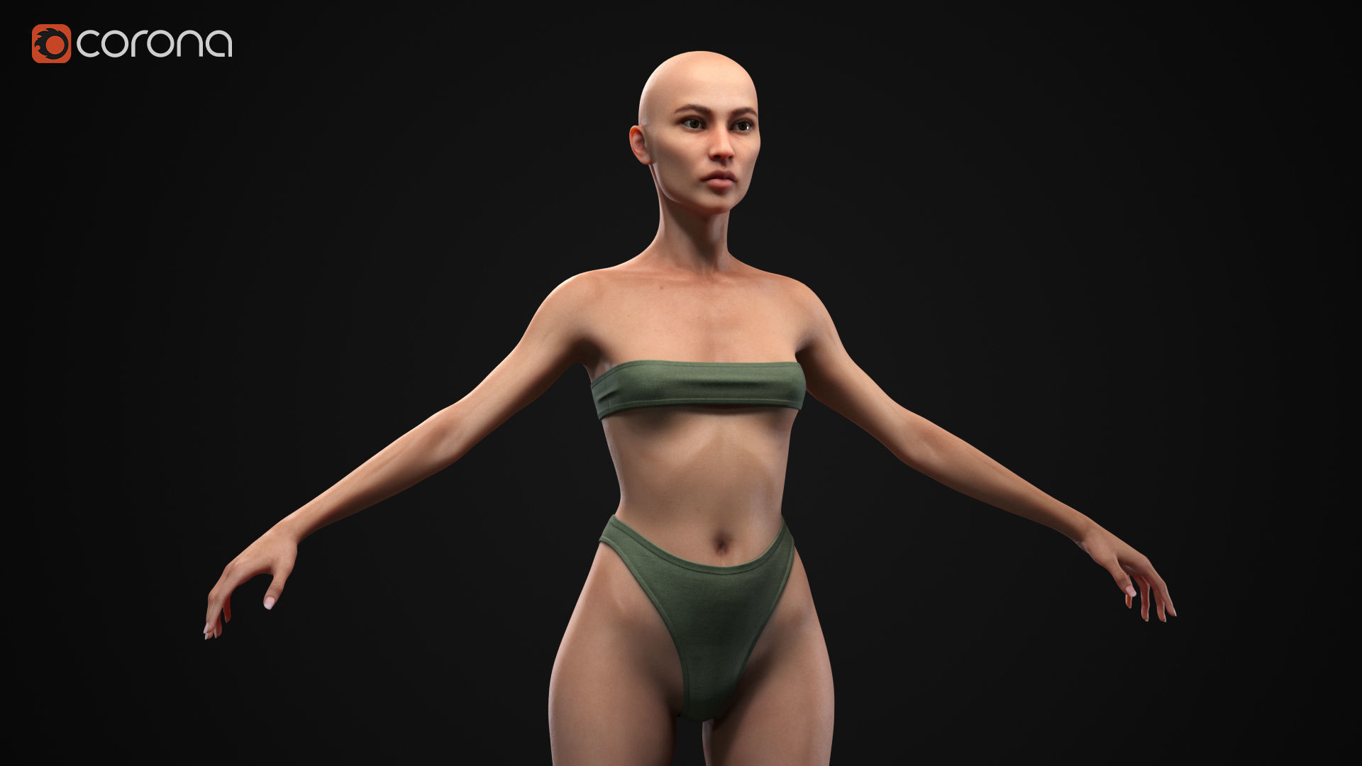 Woman body Low-poly 3D model_4