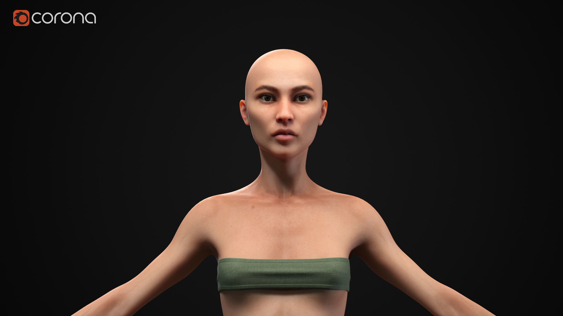 Woman body Low-poly 3D model_5