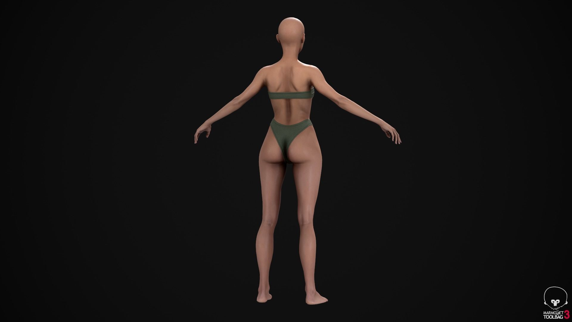Woman body Low-poly 3D model_14