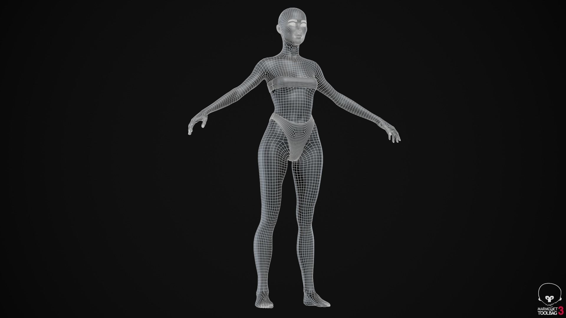 Woman body Low-poly 3D model_27